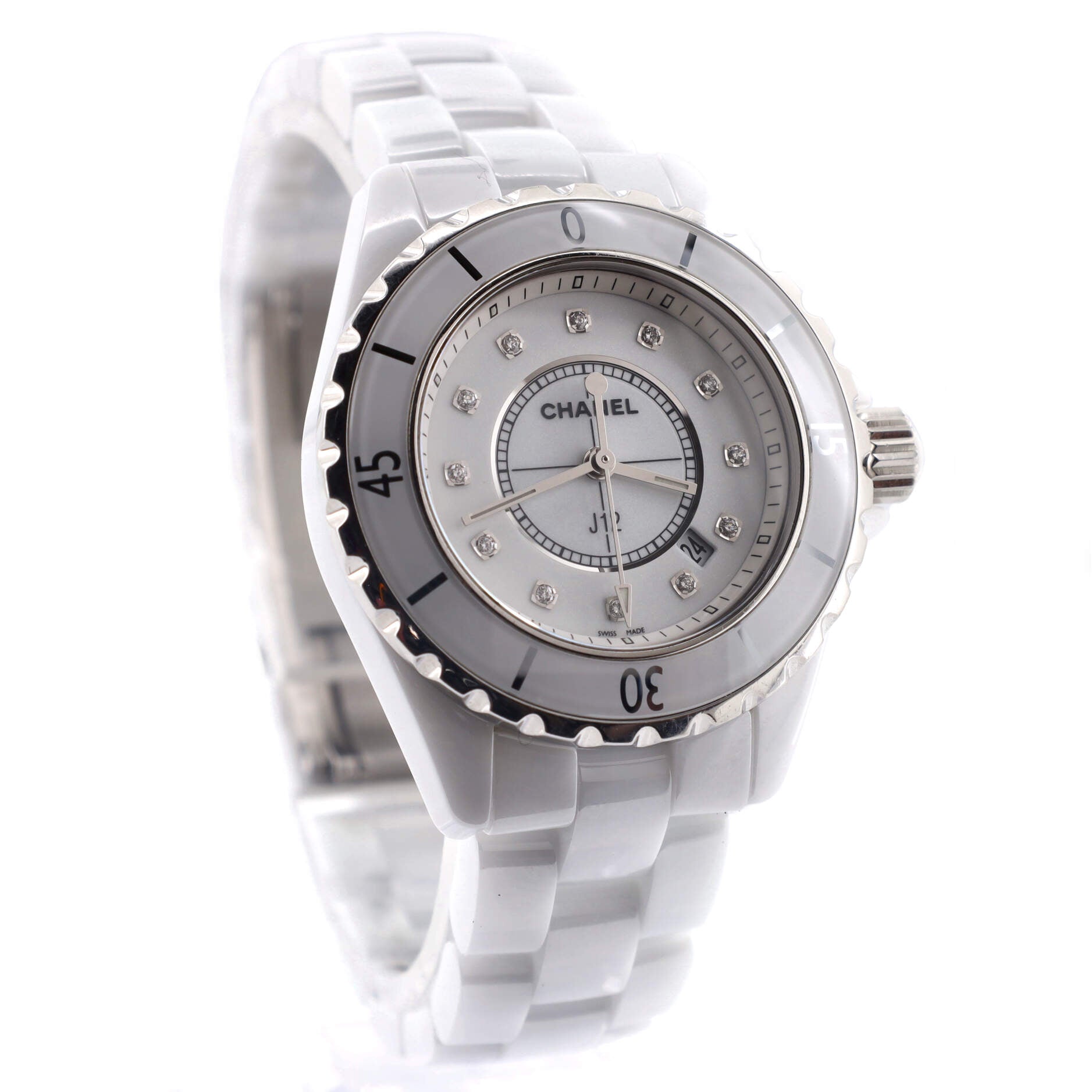 J12 Quartz Watch Ceramic and Stainless Steel with Diamond Markers 33