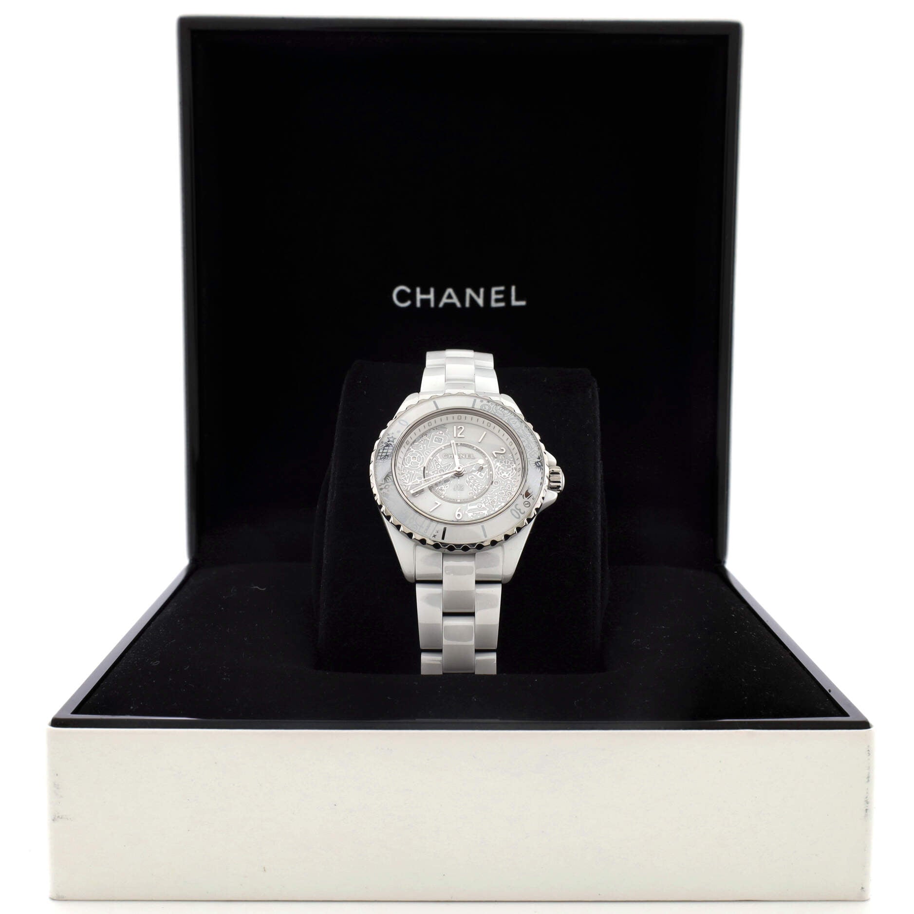 J12-20 Limited Edition Quartz Watch Ceramic and Stainless Steel with Diamonds 33