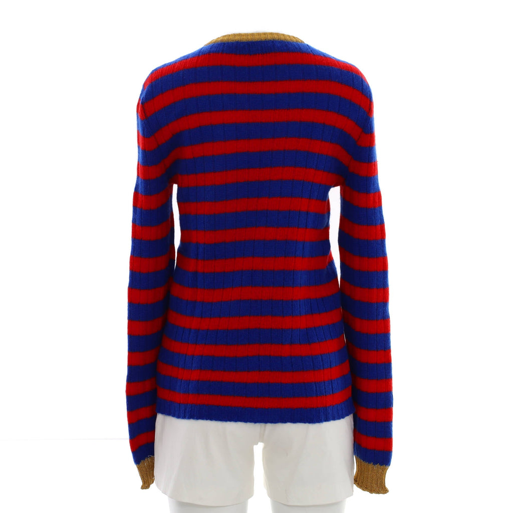 Women's Striped Crewneck Sweater Cashmere and Wool