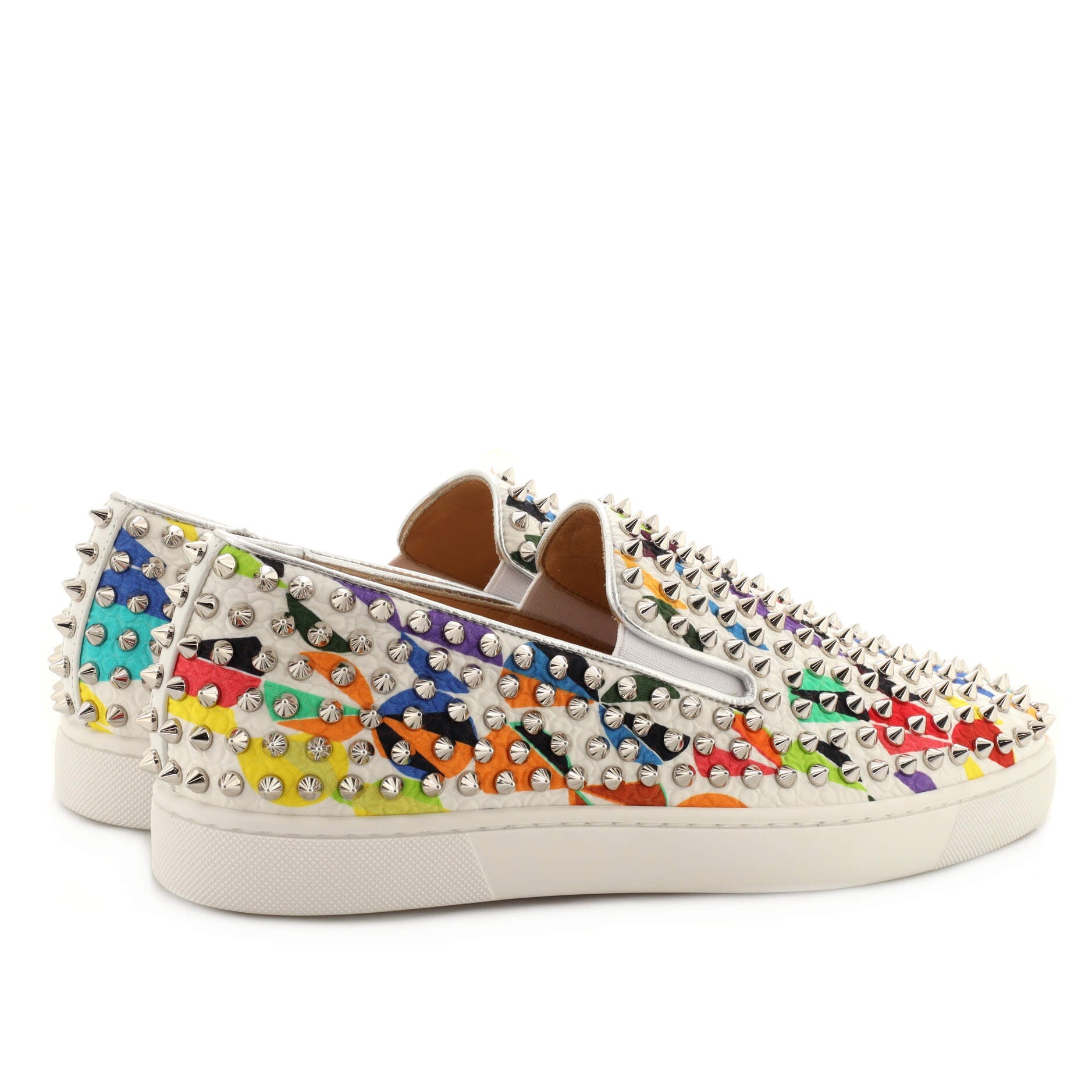 Roller Boat Sneakers Mixed Materials with Spikes