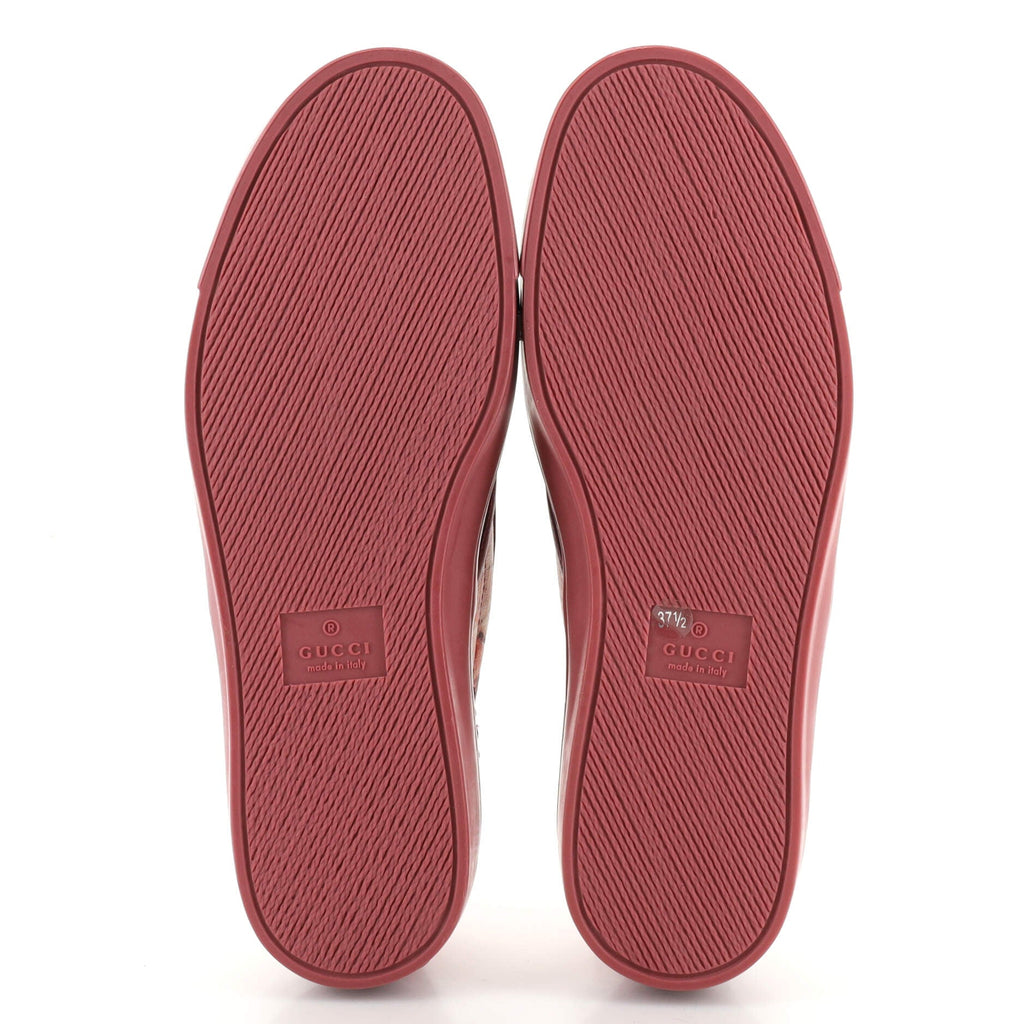 Women's Slip-On Sneakers Blooms Print GG Coated Canvas