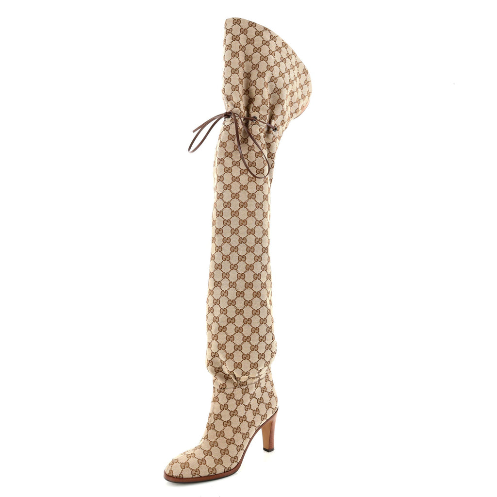 Women's Thigh High Boots GG Canvas