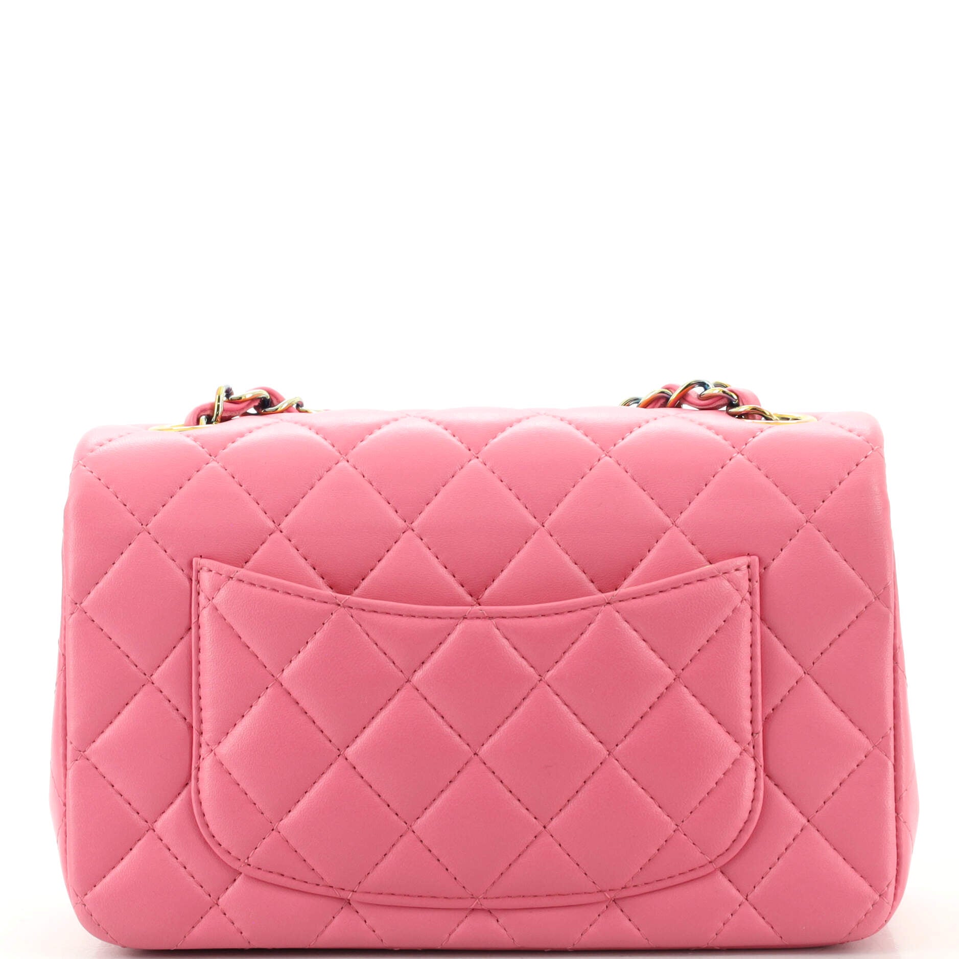 Classic Single Flap Bag Quilted Lambskin with Rainbow Hardware Mini