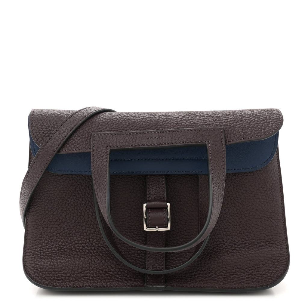 Taurillon Clemence Verso Halzan 25 Rouge Sellier Bleu Saphir