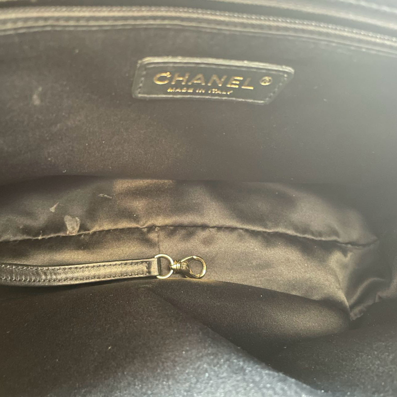 Chanel Grand Shopping Tote Black GST Bag in Caviar Leather with Gold Hardware Medium