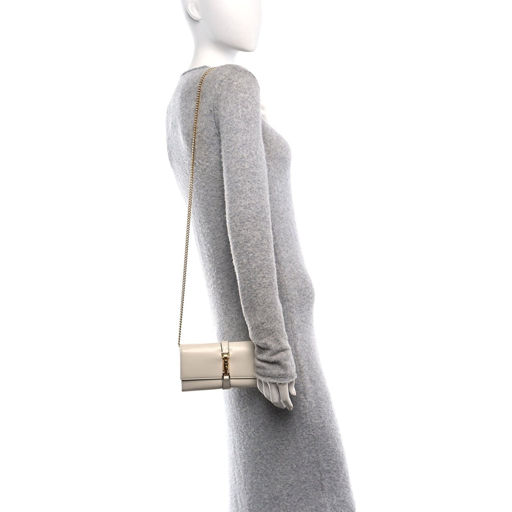 Calfskin Jackie 1961 Chain Wallet Mystic White