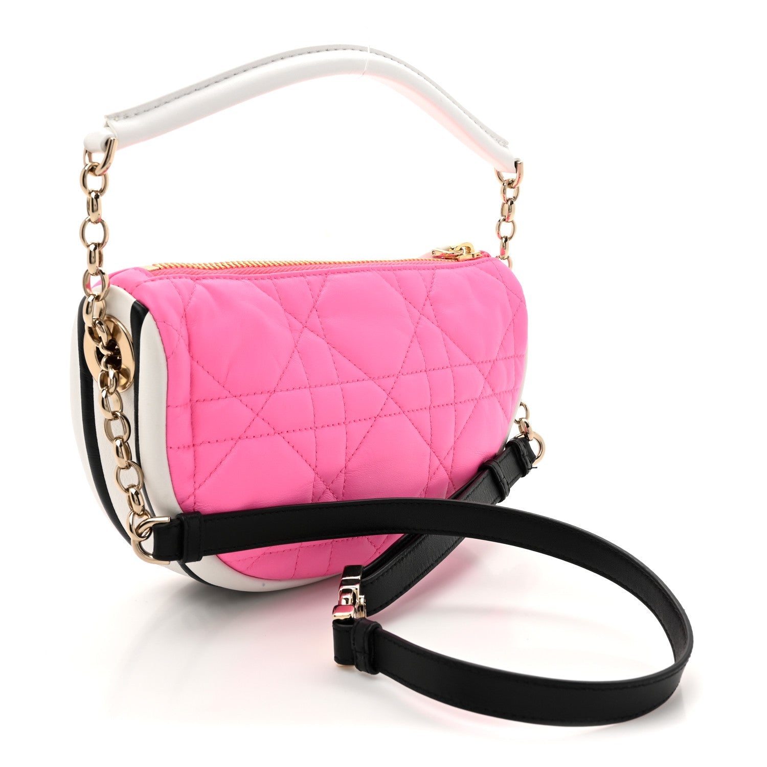 Lambskin Cannage Small Dior Vibe Hobo Bag Pink