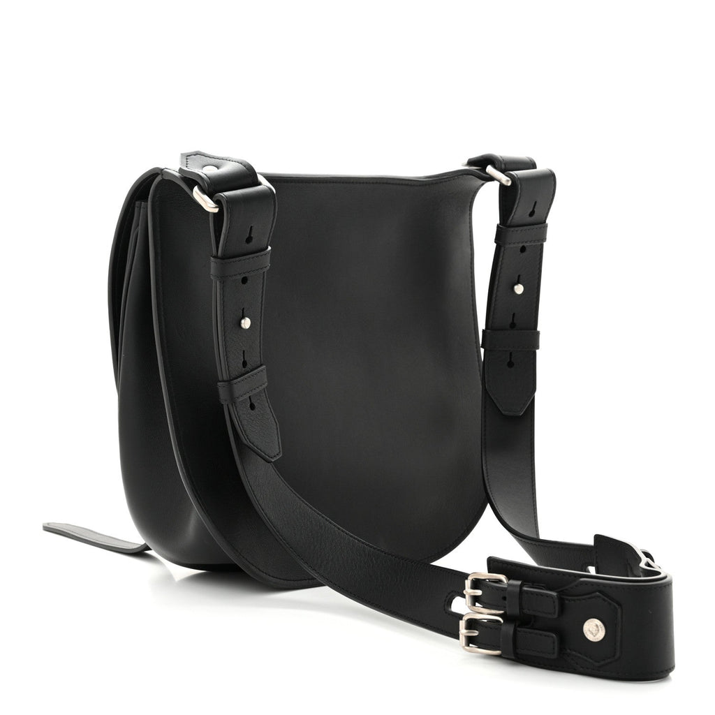 Calfskin Small Biker Chain Satchel Black