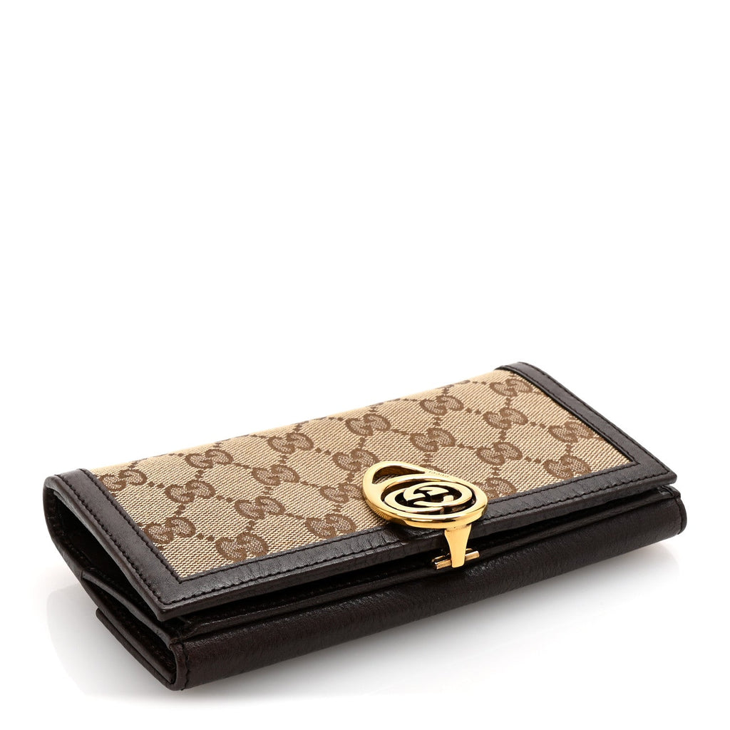Monogram Interlocking GG Continental Wallet Dark Brown