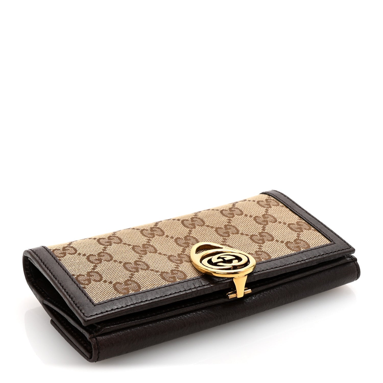 Monogram Interlocking GG Continental Wallet Dark Brown