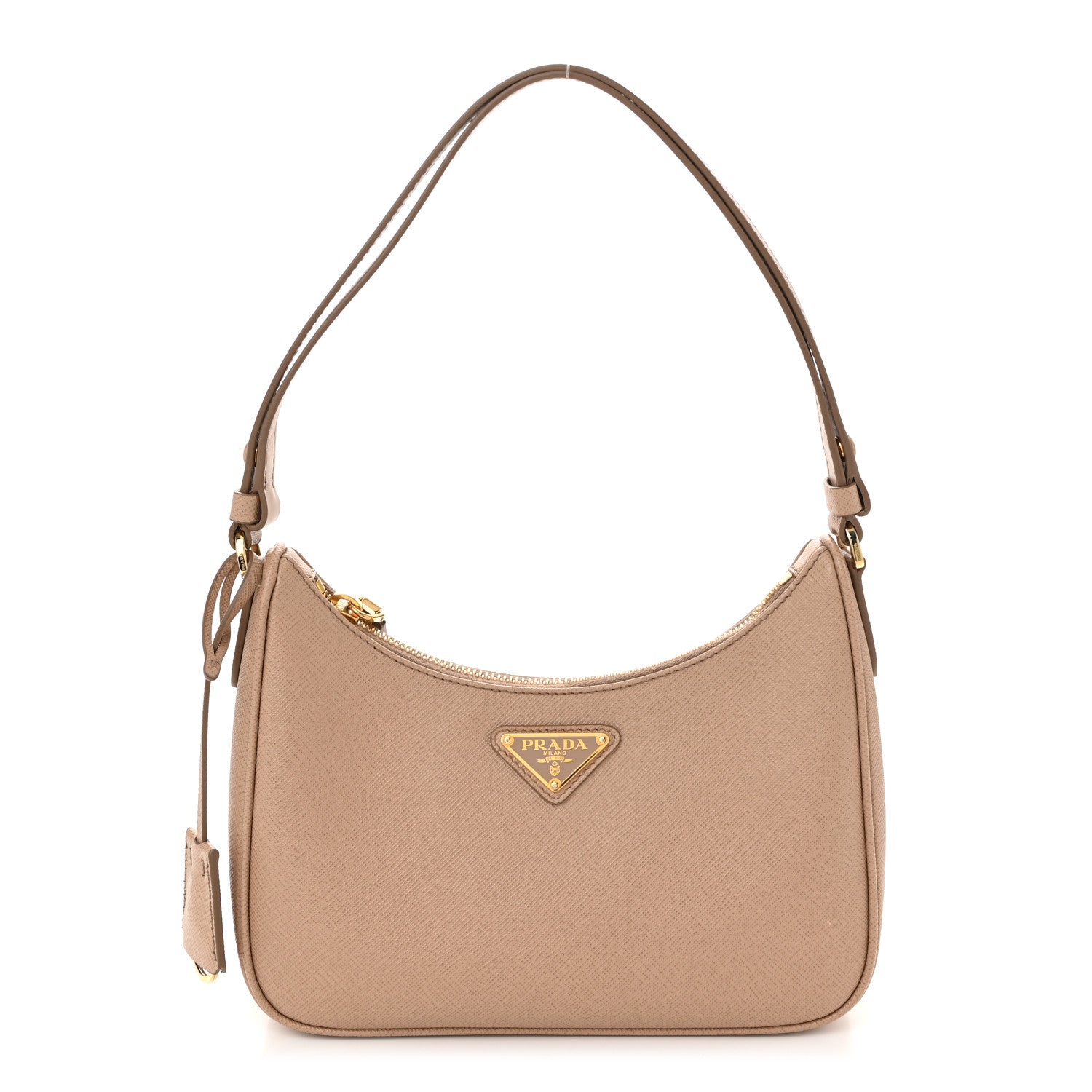 Saffiano Lux Re-Edition Mini Shoulder Bag Cammeo