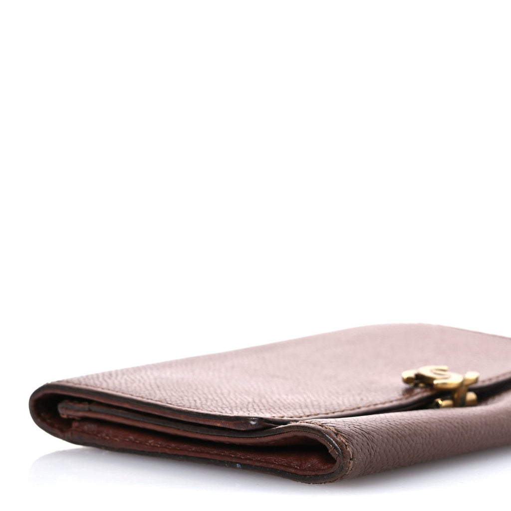 Calfskin Compact Wallet Brown