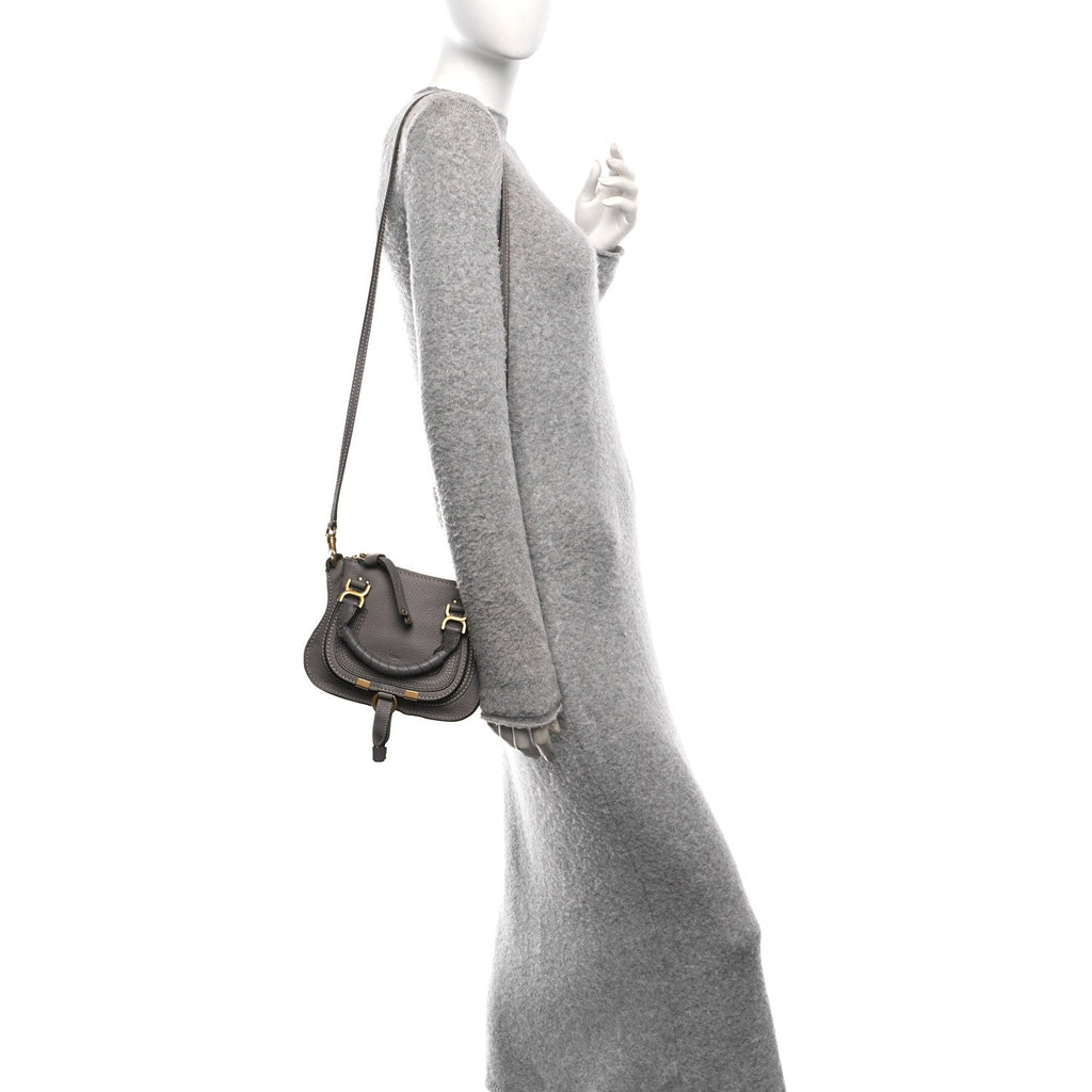 Calfskin Mini Marcie Satchel Cashmere Grey