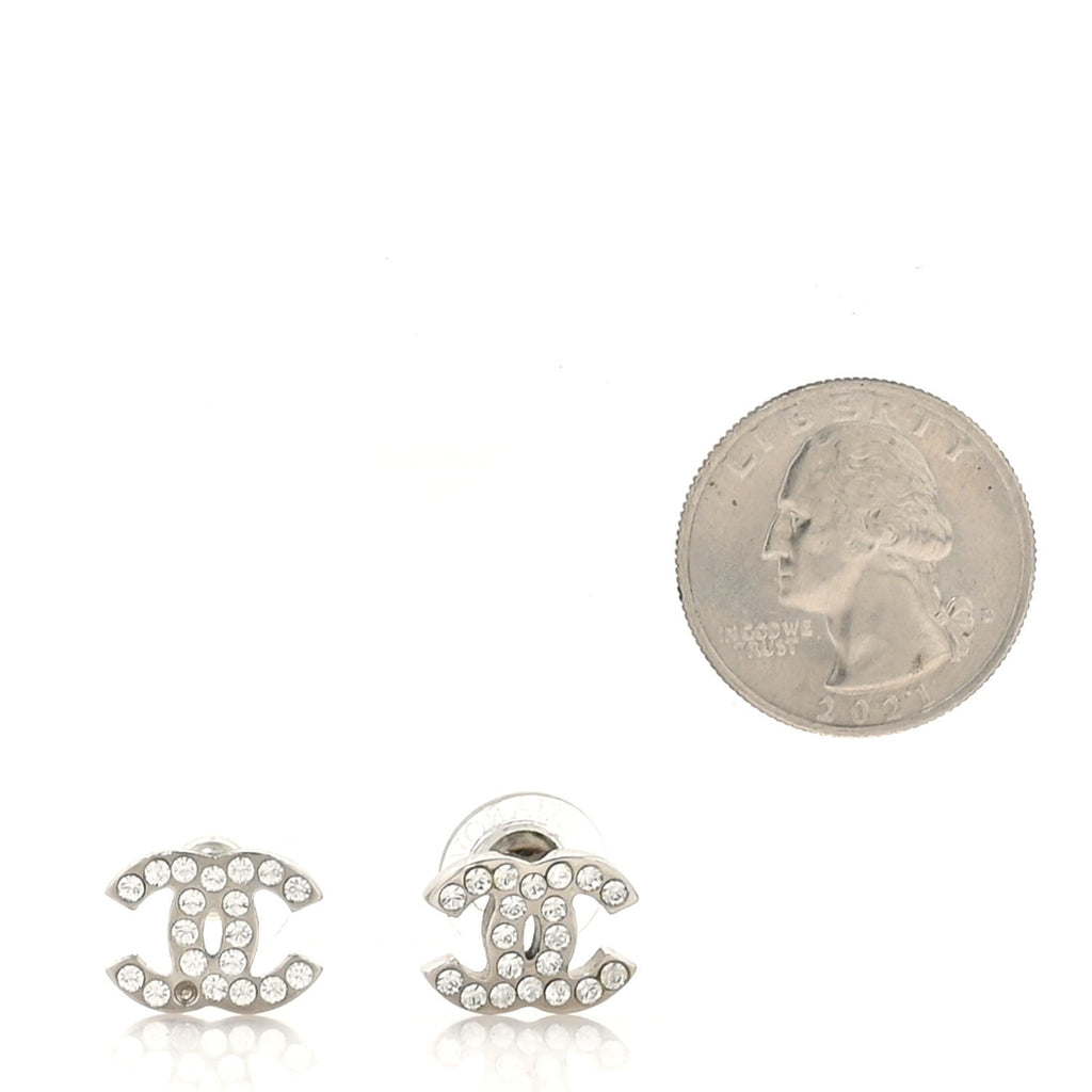 Crystal CC Earrings Silver