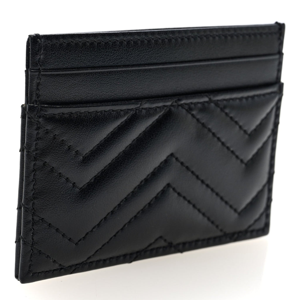 Calfskin Matelasse GG Marmont  Holder Black