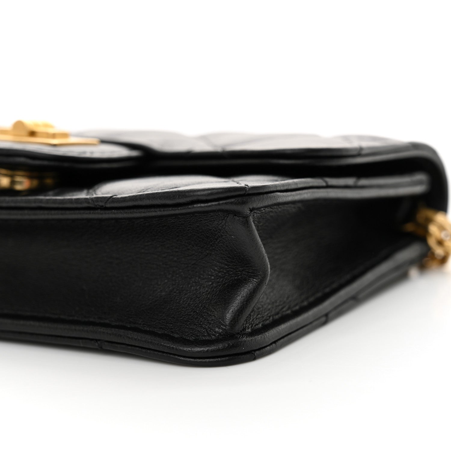 Aged Calfskin Quilted Reissue Belt Bag Black