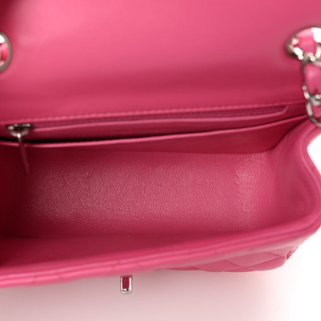 Lambskin Quilted Mini Square Flap Pink