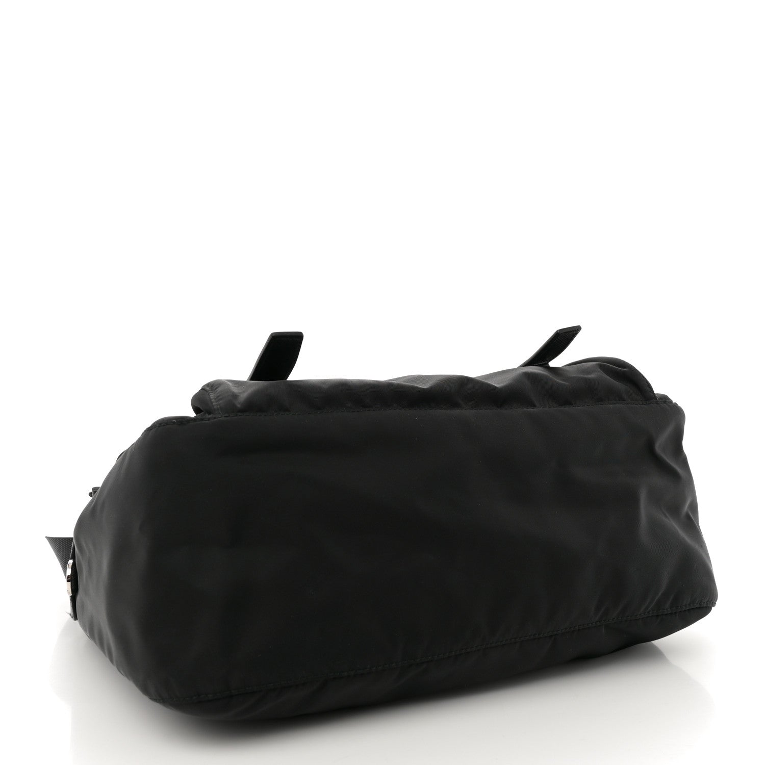 Tessuto Nylon Saffiano Double Buckle Messenger Shoulder Bag Black