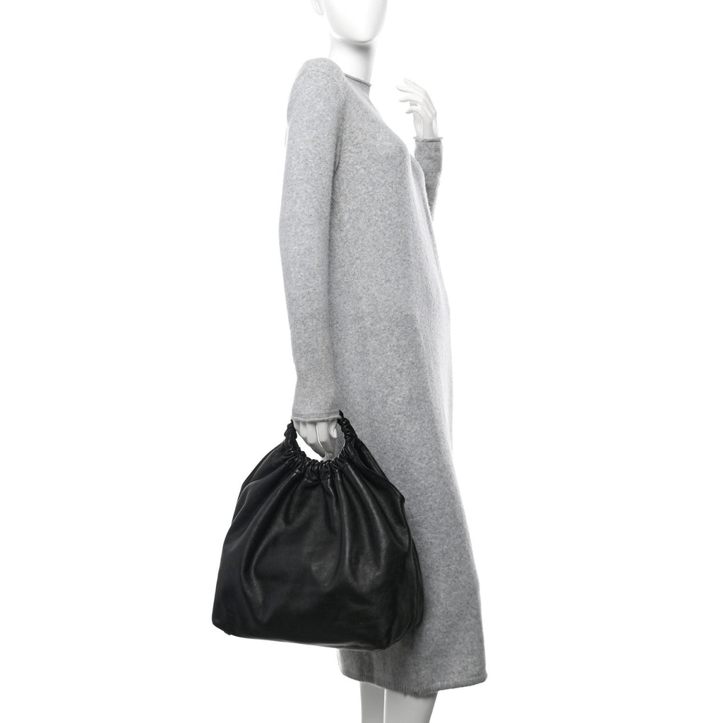 Calfskin Double Circle Bag Black