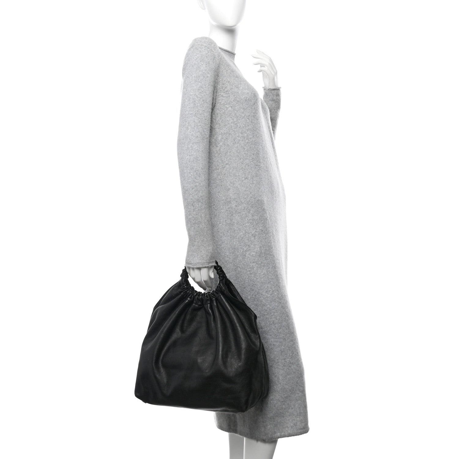 Calfskin Double Circle Bag Black