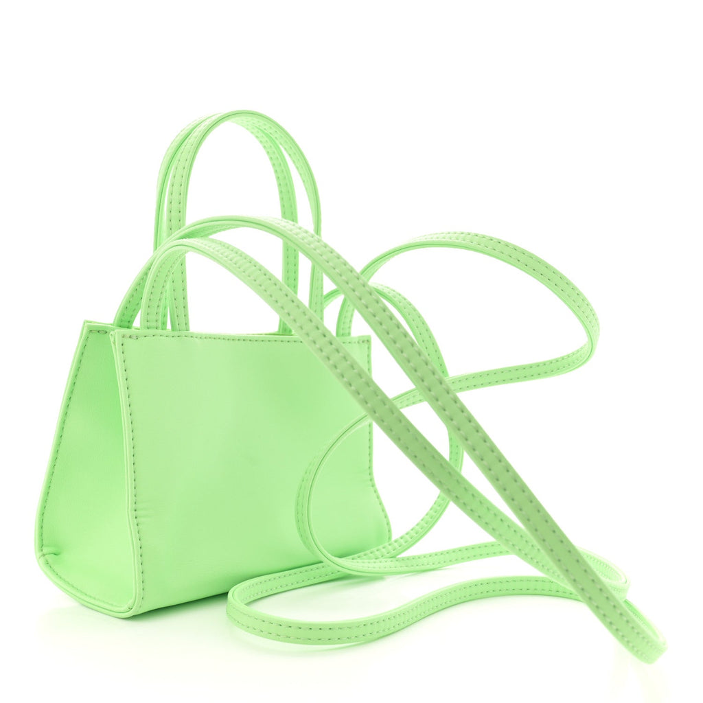 Vegan Leather Small Shopping Bag Double Mint