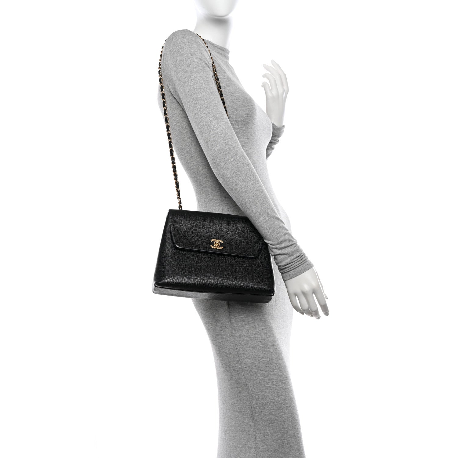 Caviar Jumbo Single Flap Black