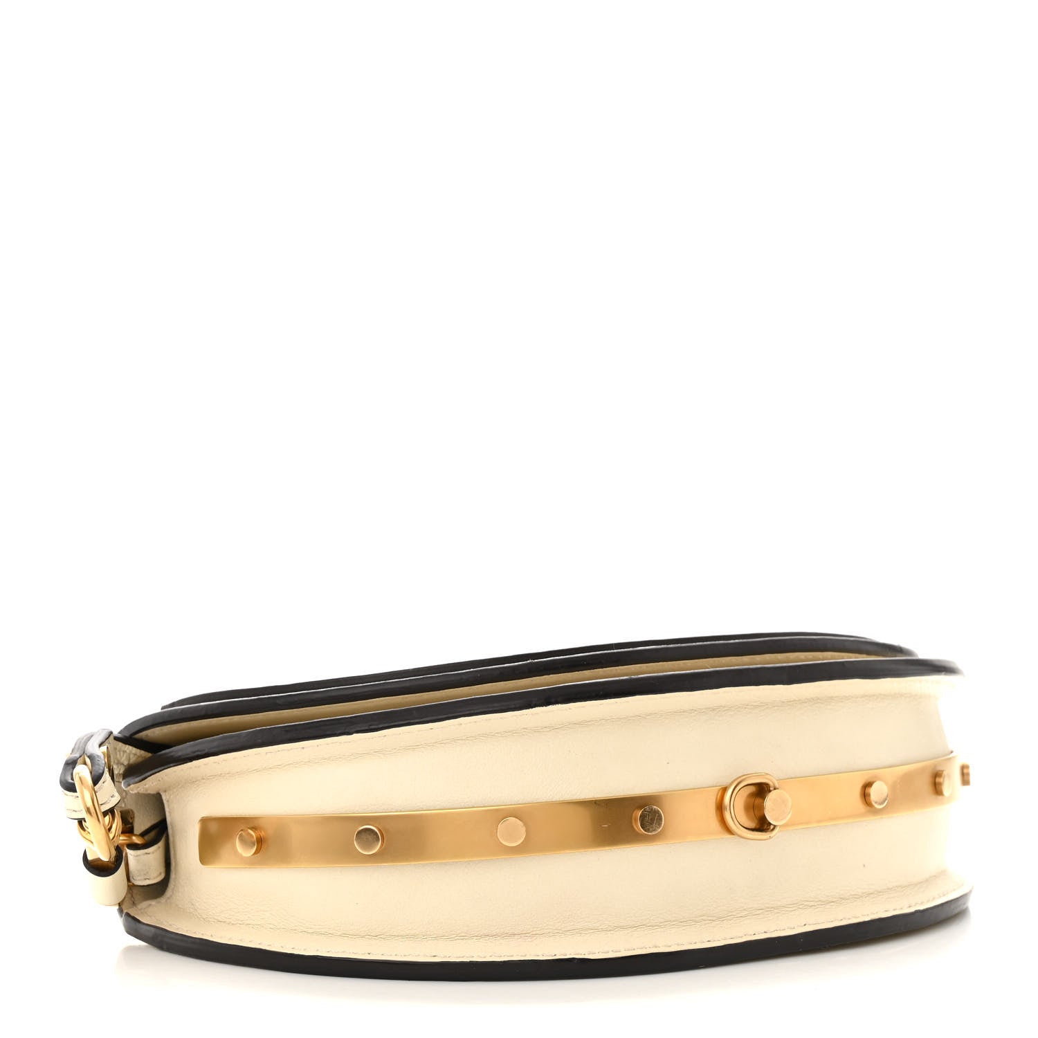 Calfskin Small Nile Bracelet Minaudiere Bag Off White