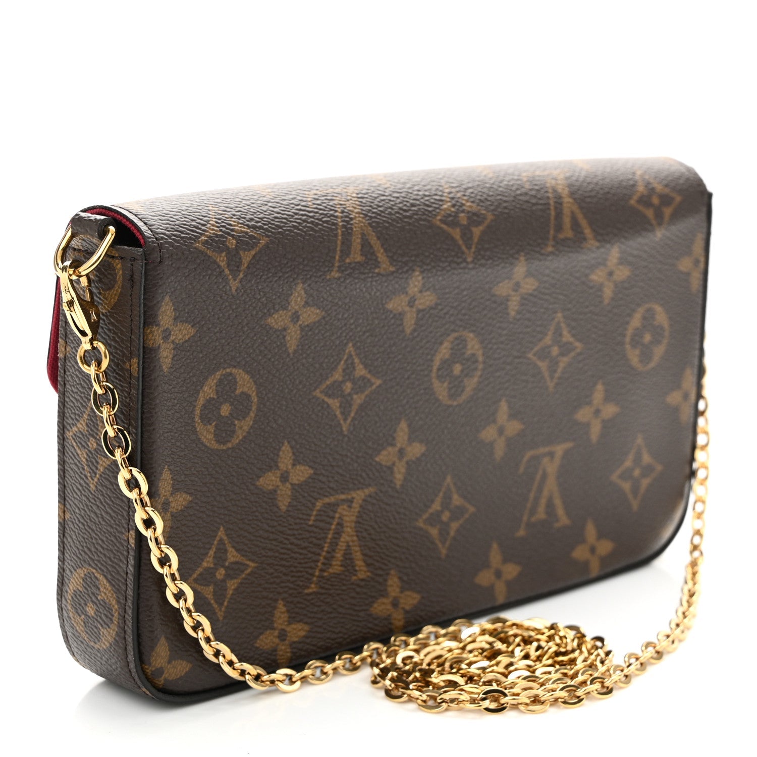 Monogram Pochette Felicie Chain Wallet Fuchsia