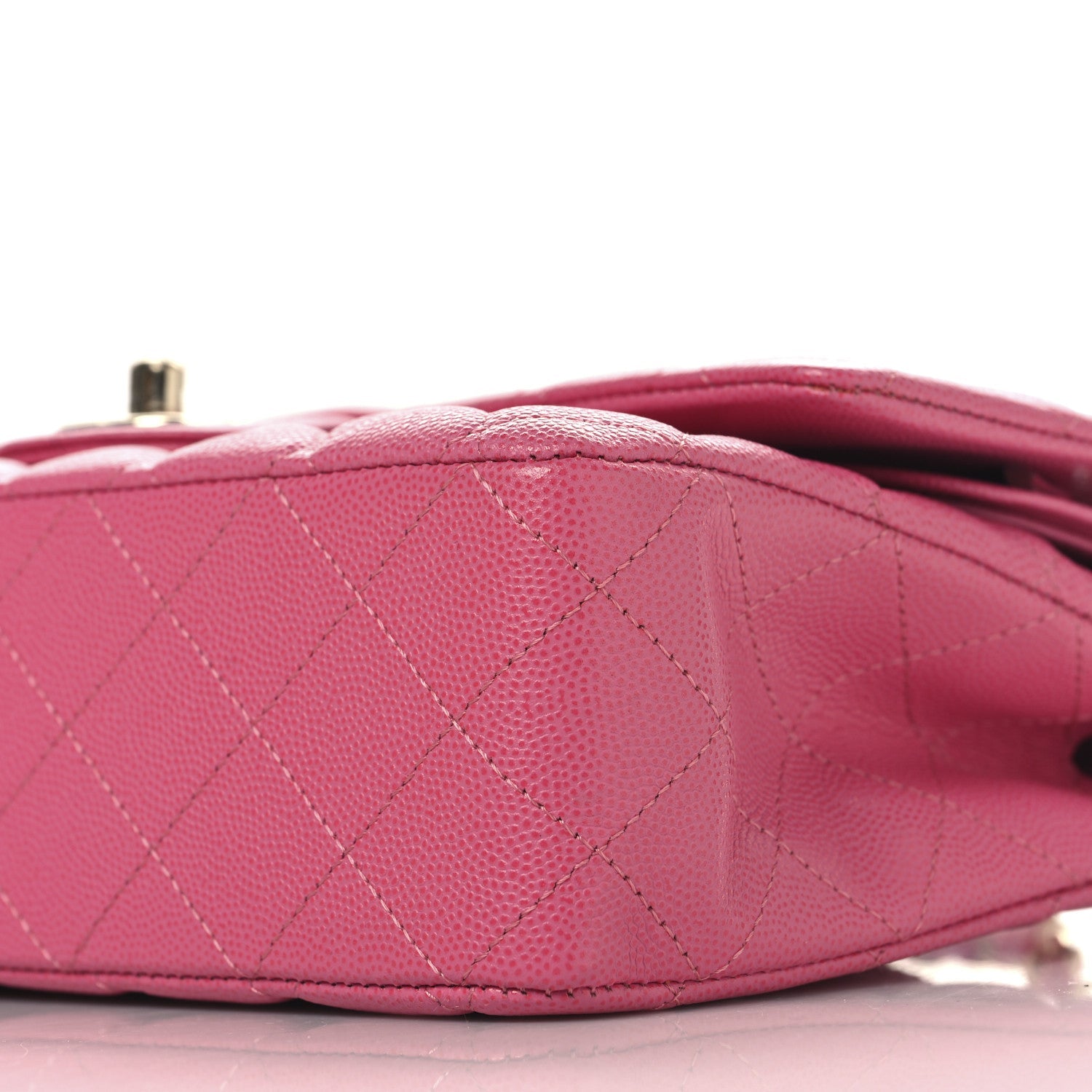 Caviar Quilted Medium Double Flap Pink