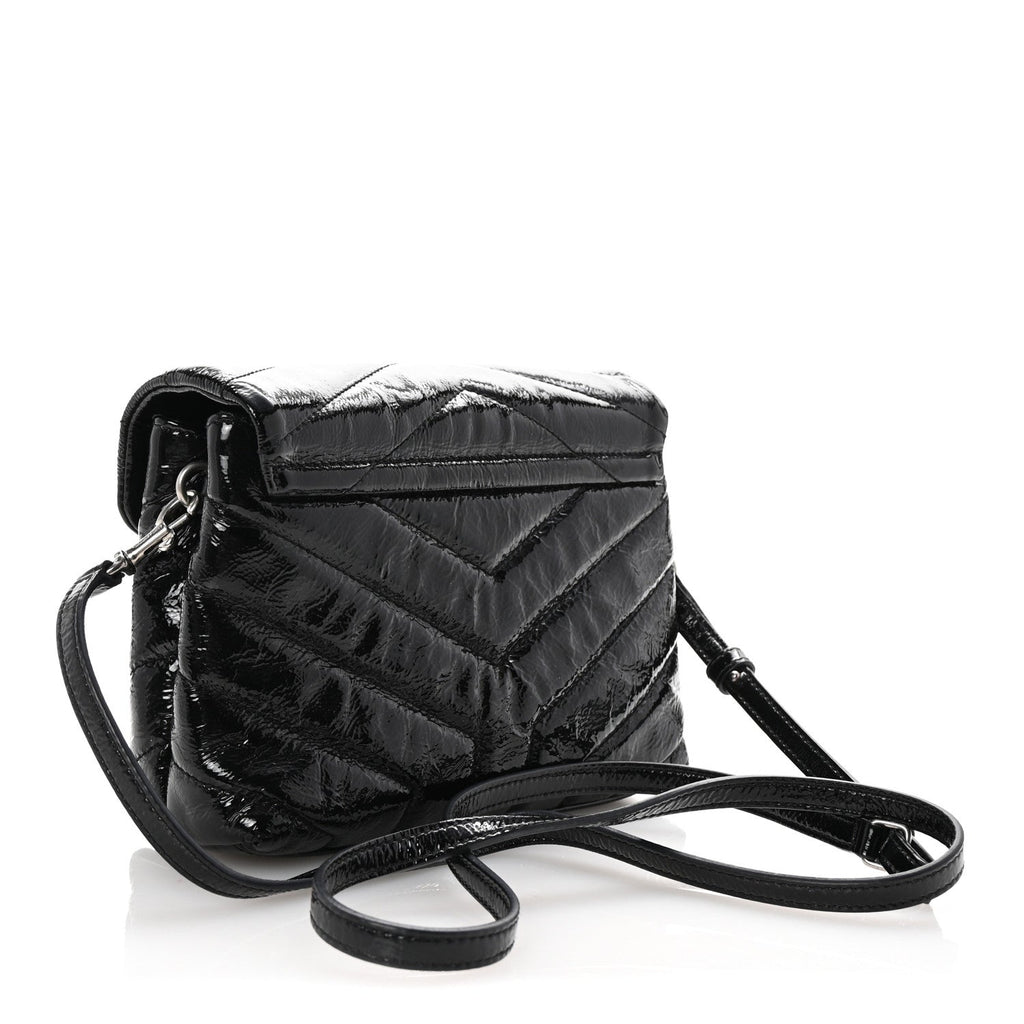 Patent Y Quilted Monogram Toy Loulou Crossbody Bag Black
