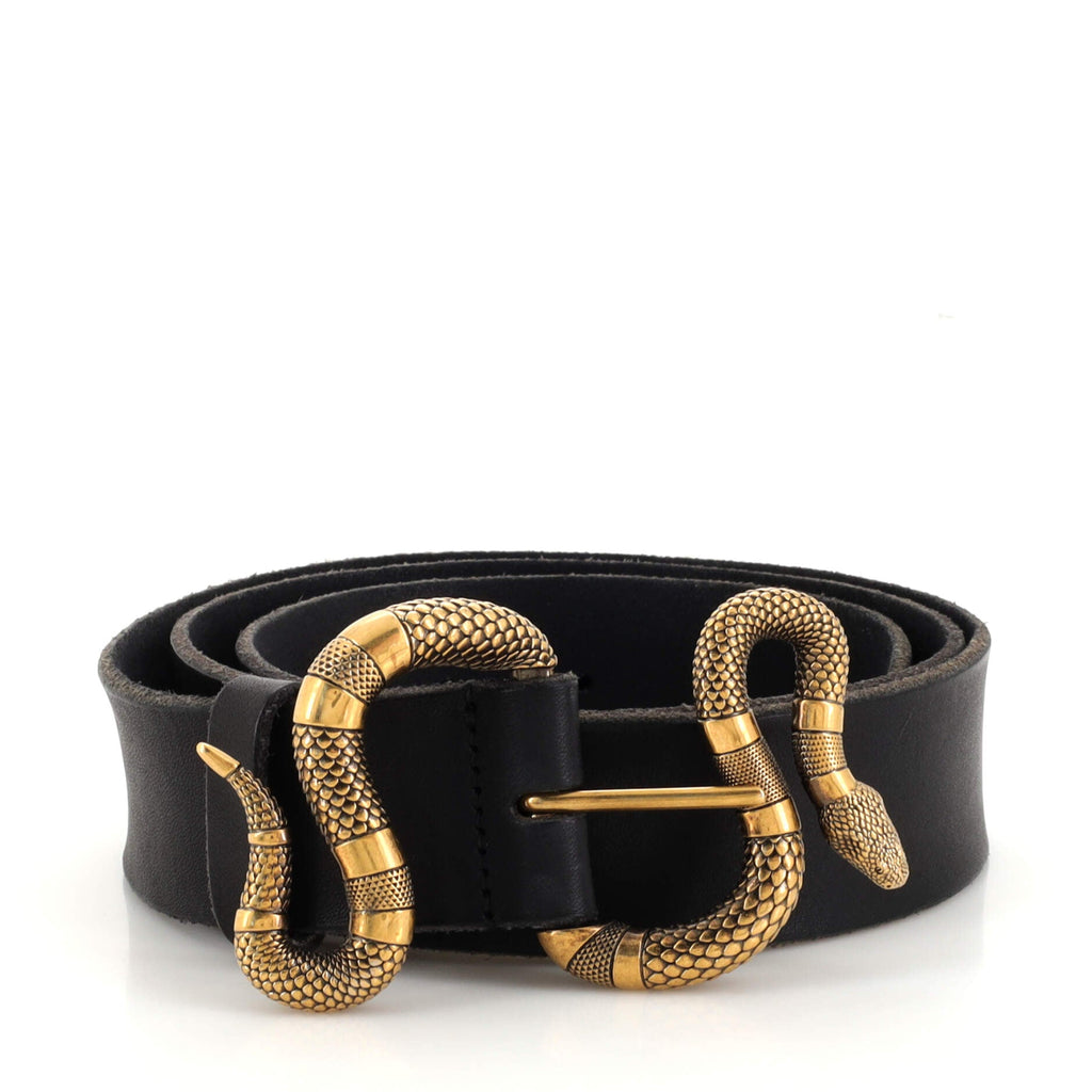 Snake Buckle Belt Leather Wide 105