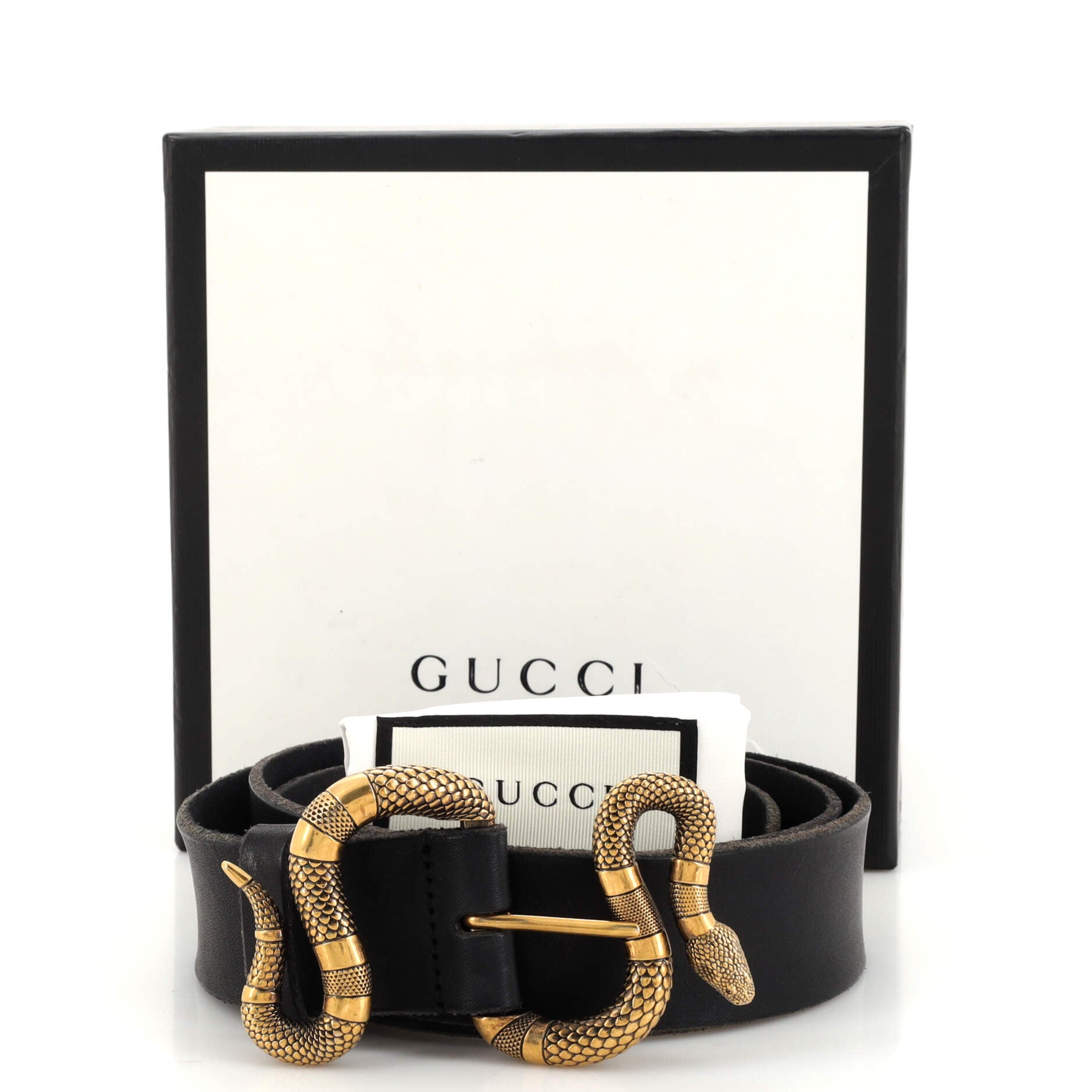 Snake Buckle Belt Leather Wide 105
