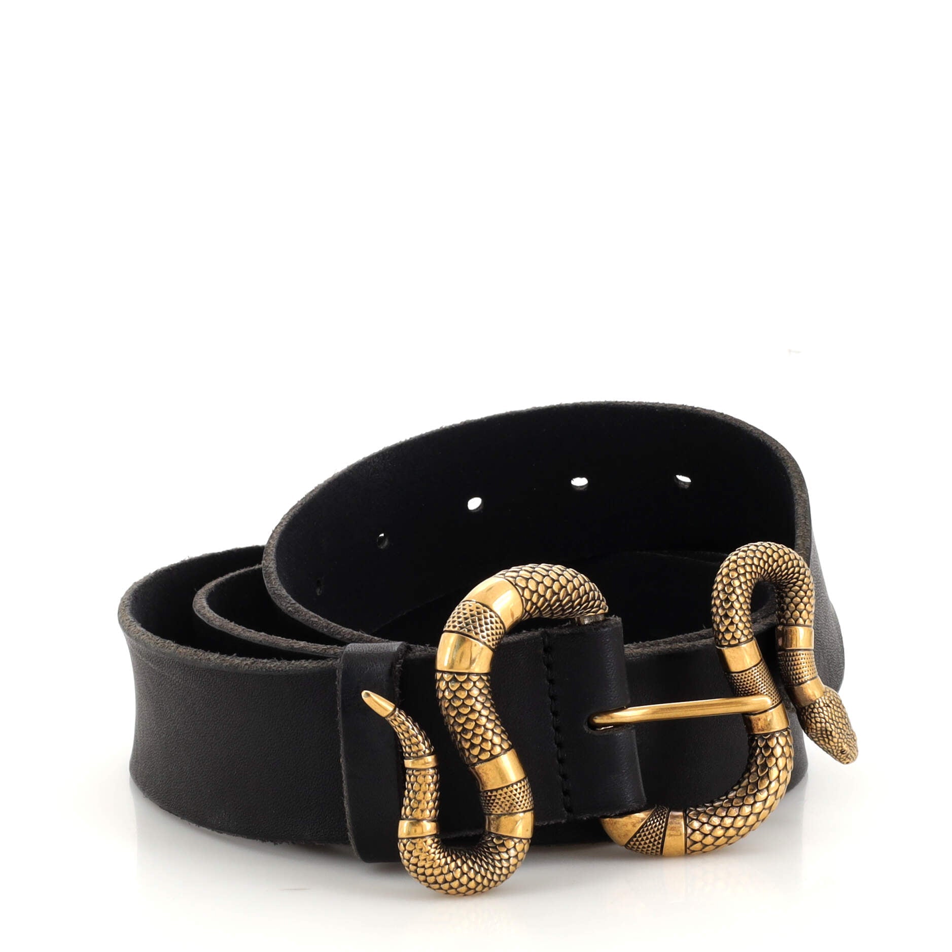 Snake Buckle Belt Leather Wide 105