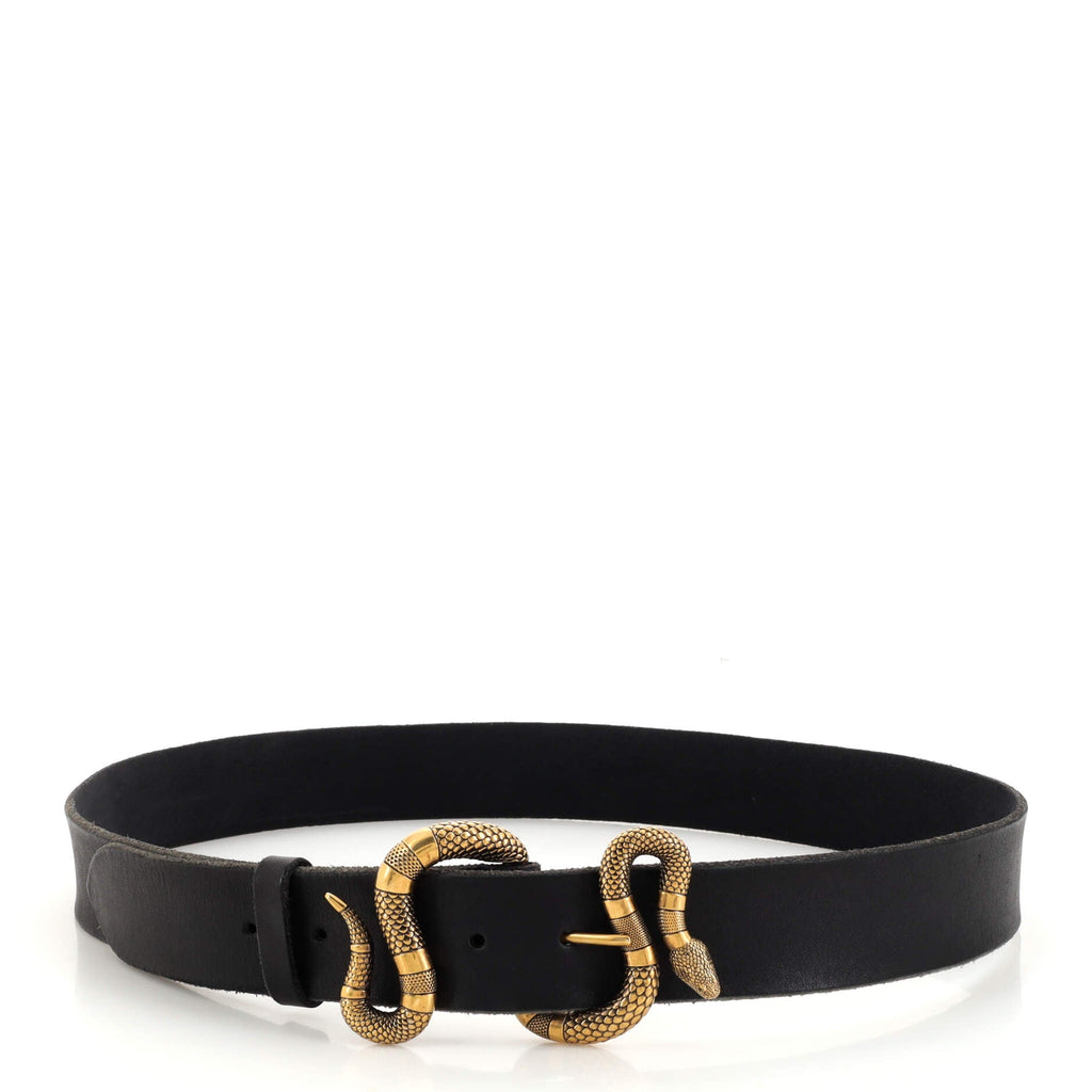 Snake Buckle Belt Leather Wide 105