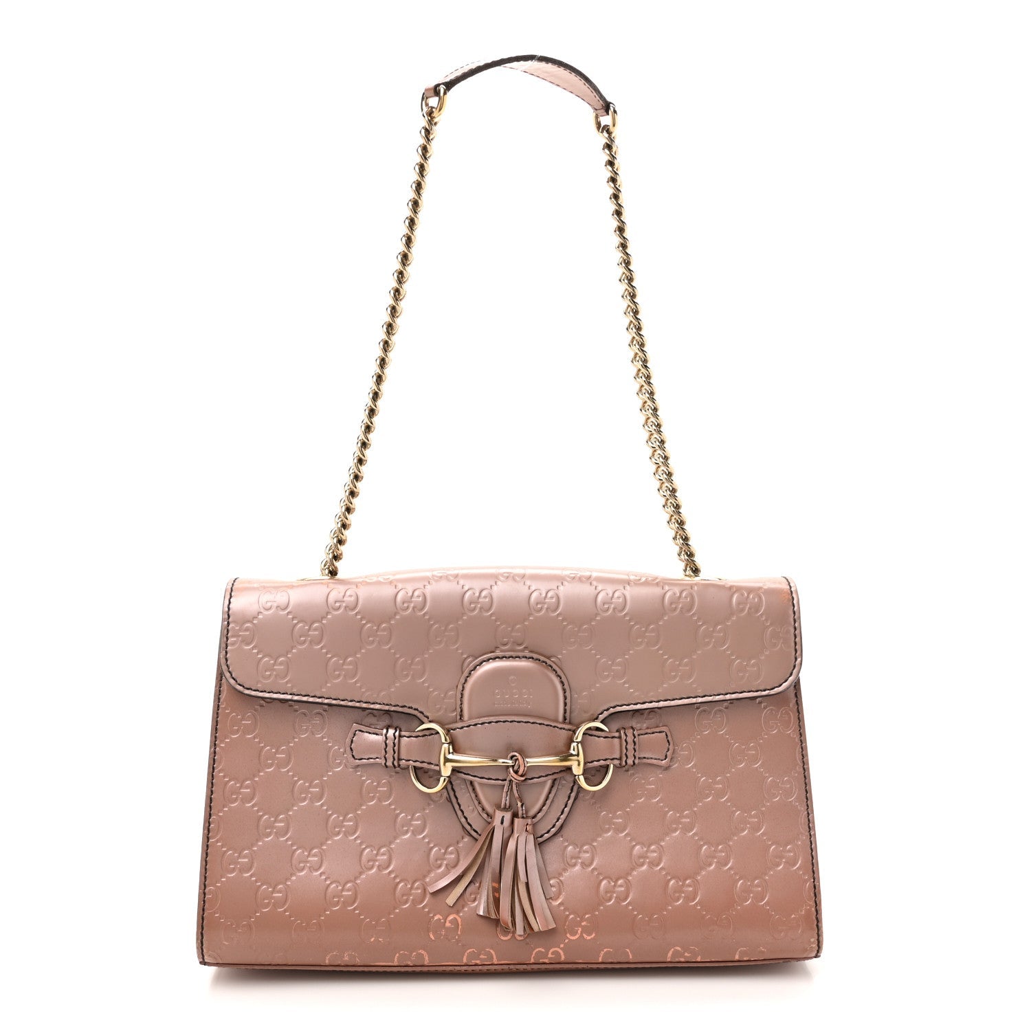 Shine Guccissima Medium Emily Chain Shoulder Bag Dark Cipria