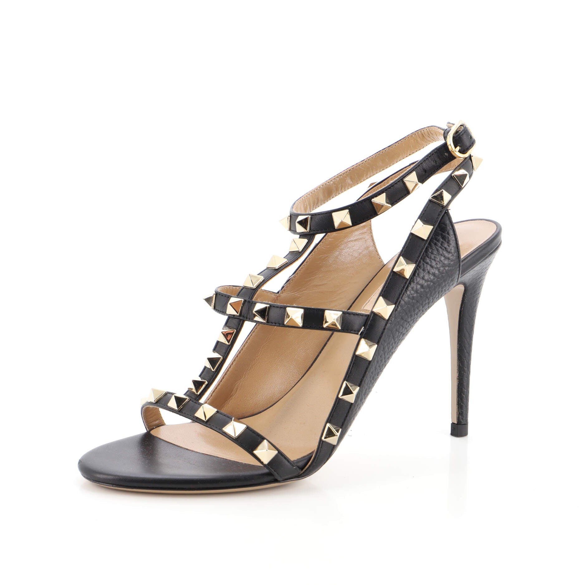 Women's Rockstud Heeled Sandals Leather