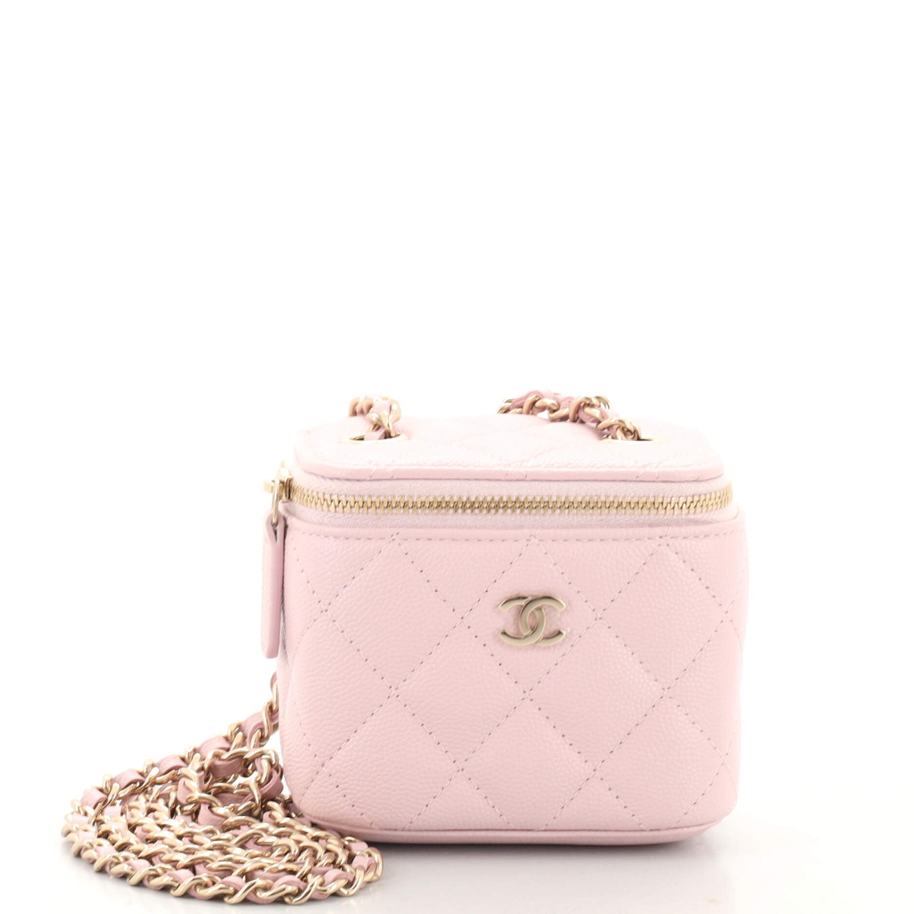 Classic Vanity Case with Chain Quilted Caviar Mini