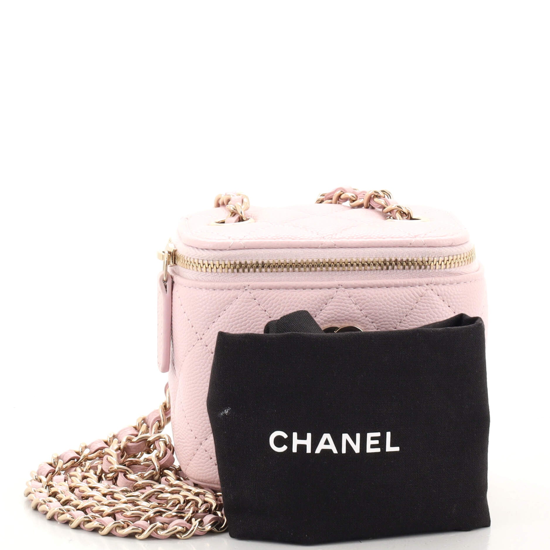 Classic Vanity Case with Chain Quilted Caviar Mini