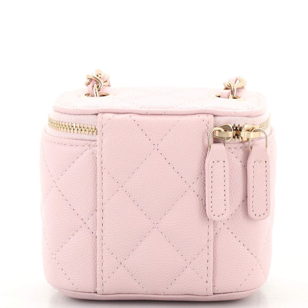 Classic Vanity Case with Chain Quilted Caviar Mini