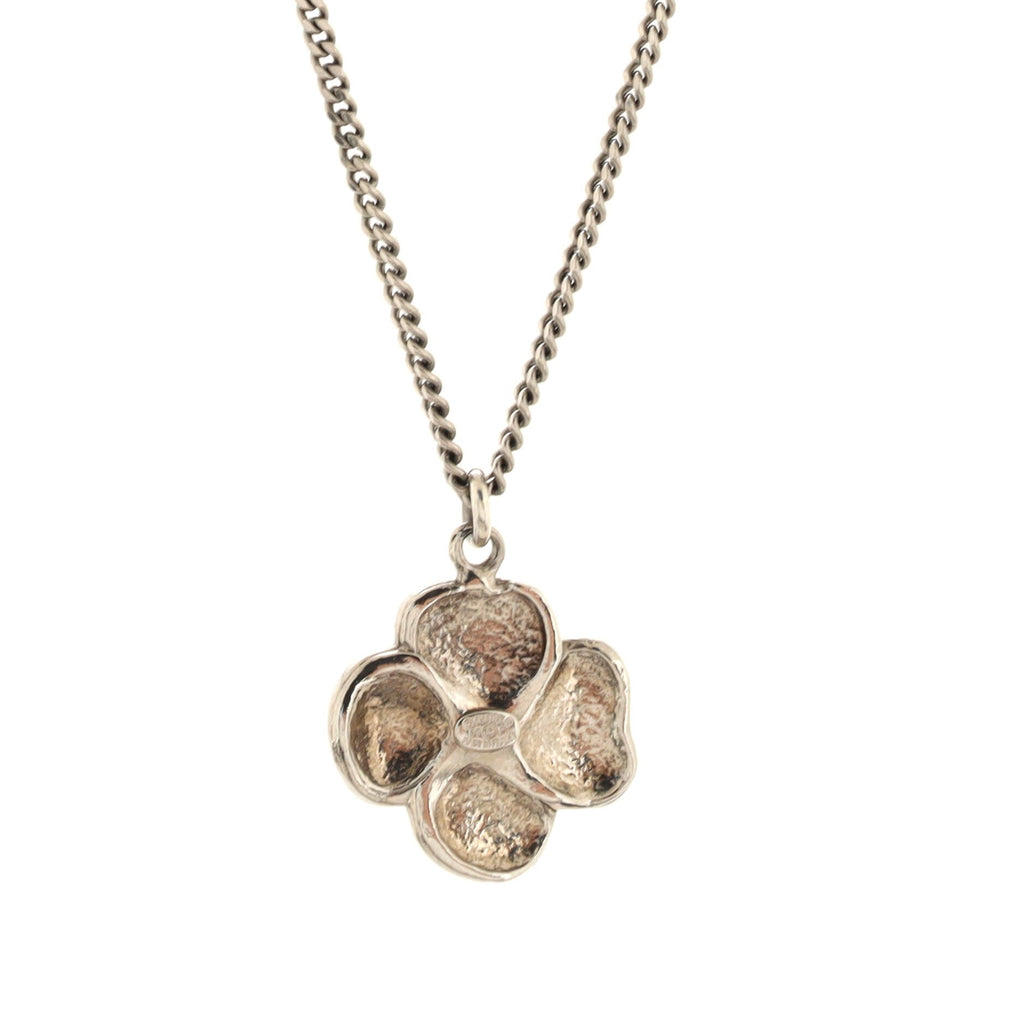 Camellia Pendant Necklace Metal with Enamel