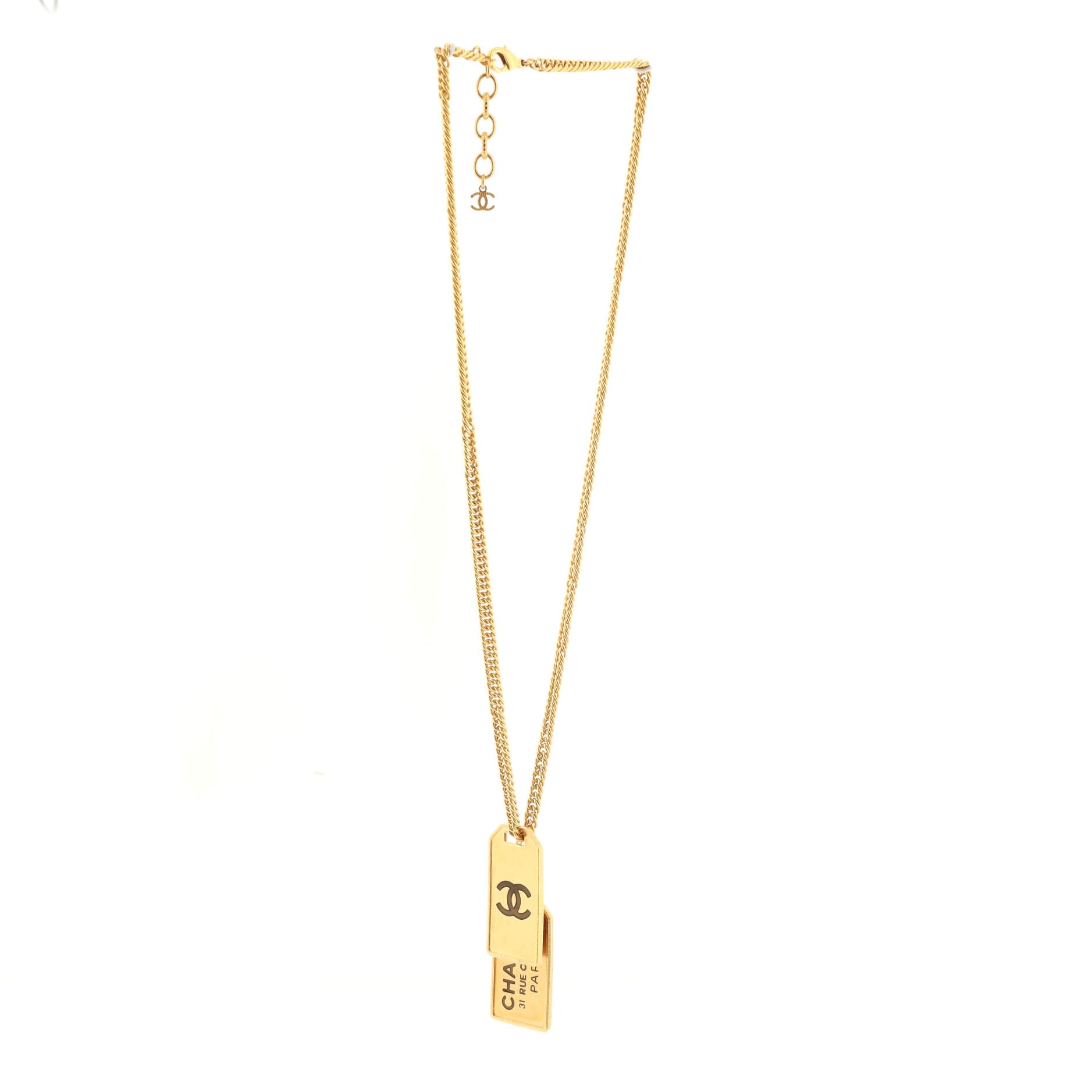 CC Dog Tag Pendant Necklace Metal