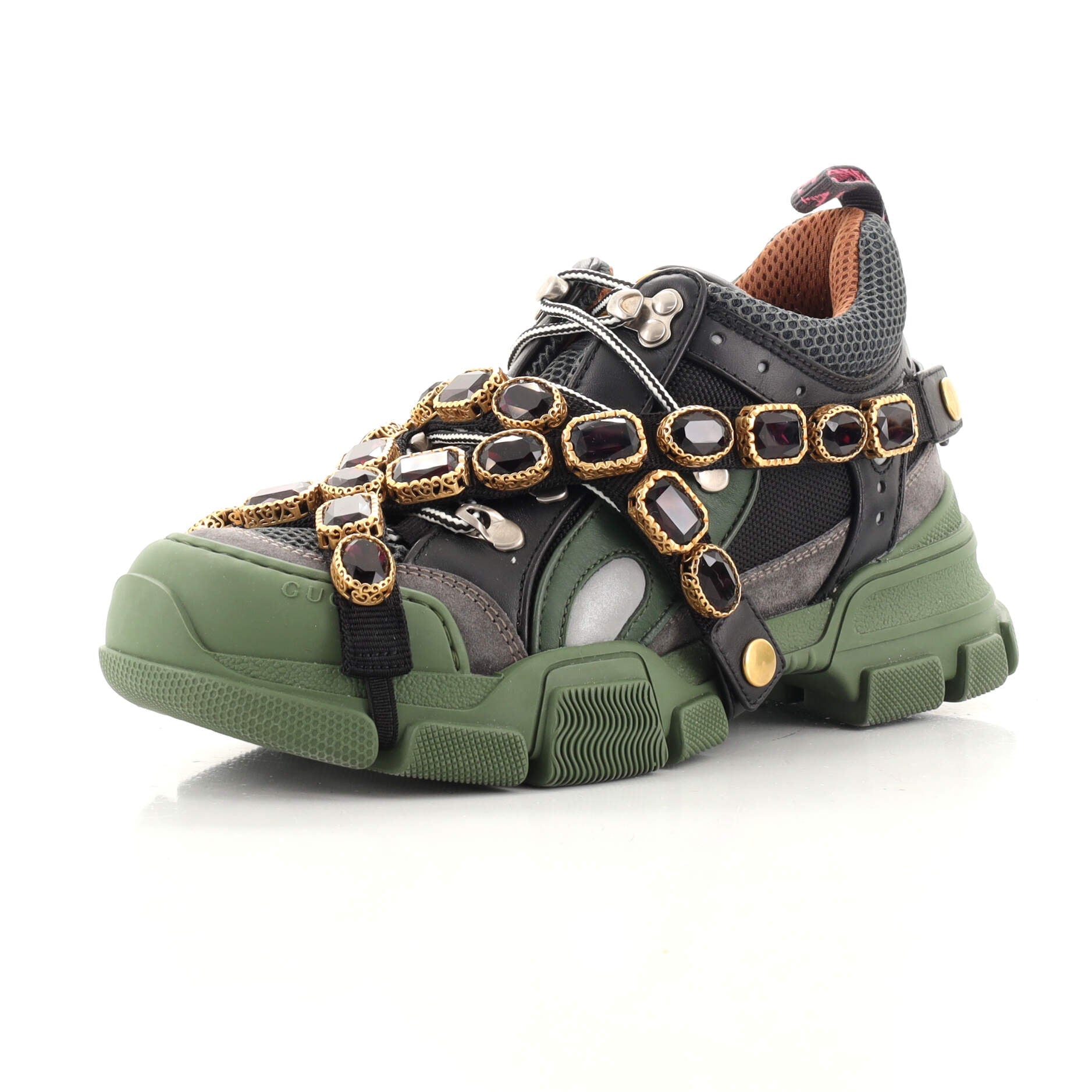 Flashtrek Sneakers Fabric and Leather with Crystals