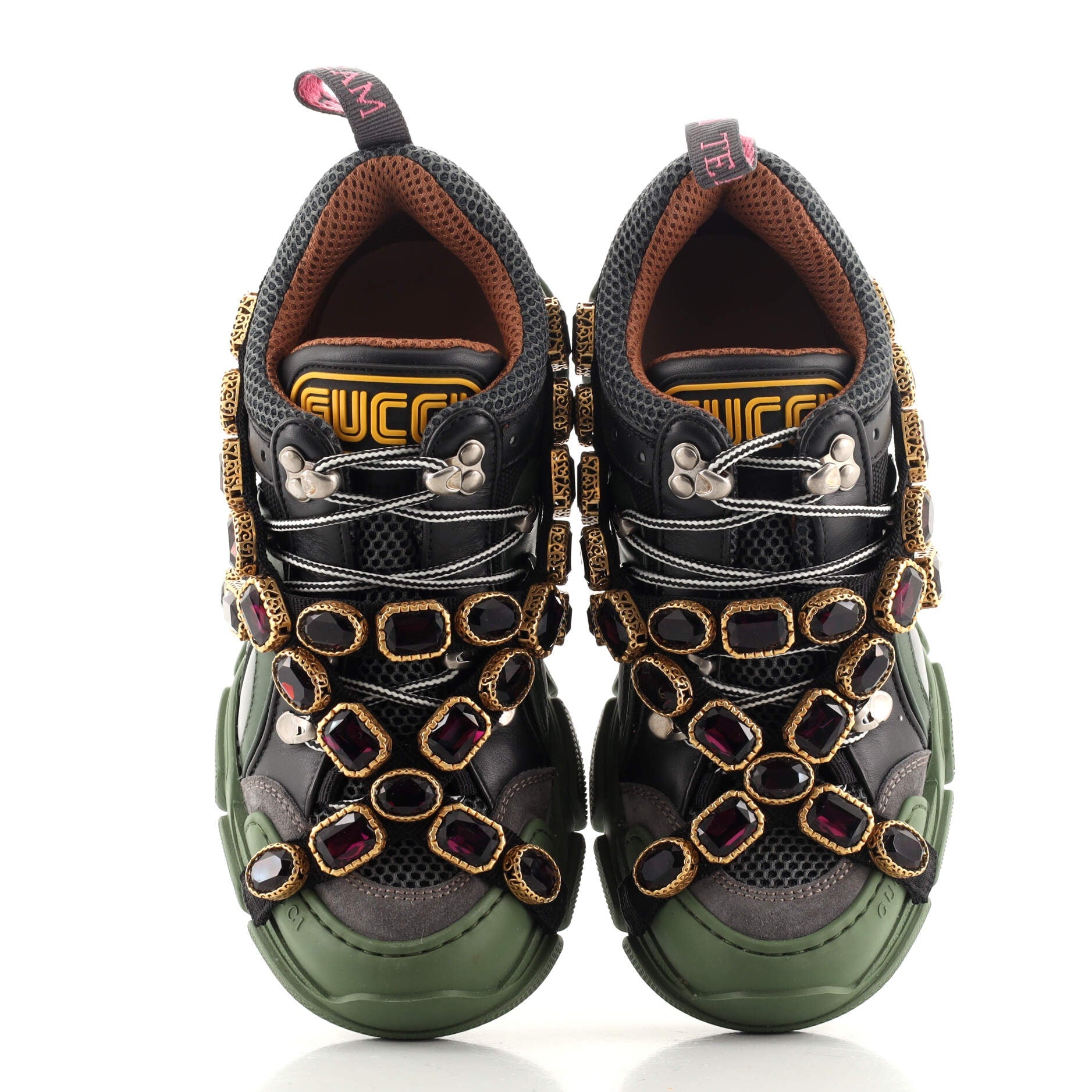Flashtrek Sneakers Fabric and Leather with Crystals