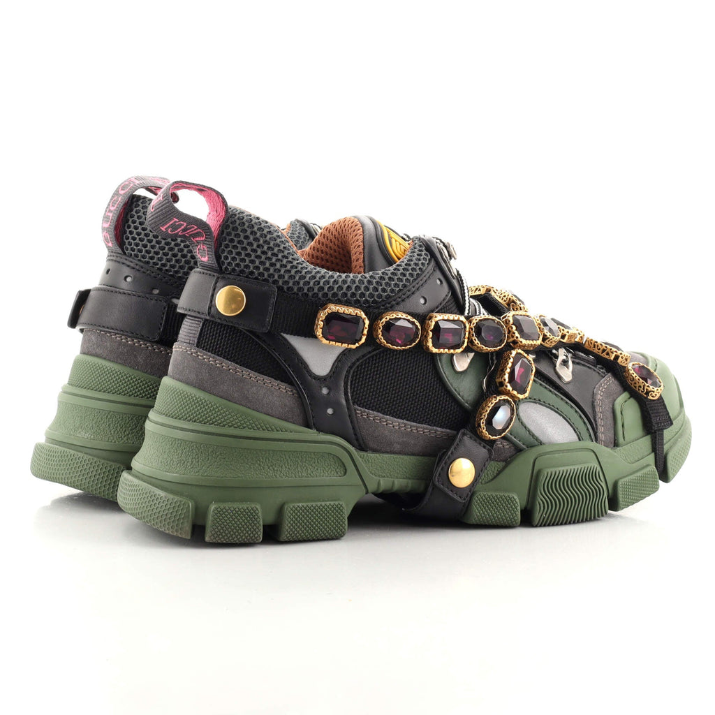 Flashtrek Sneakers Fabric and Leather with Crystals
