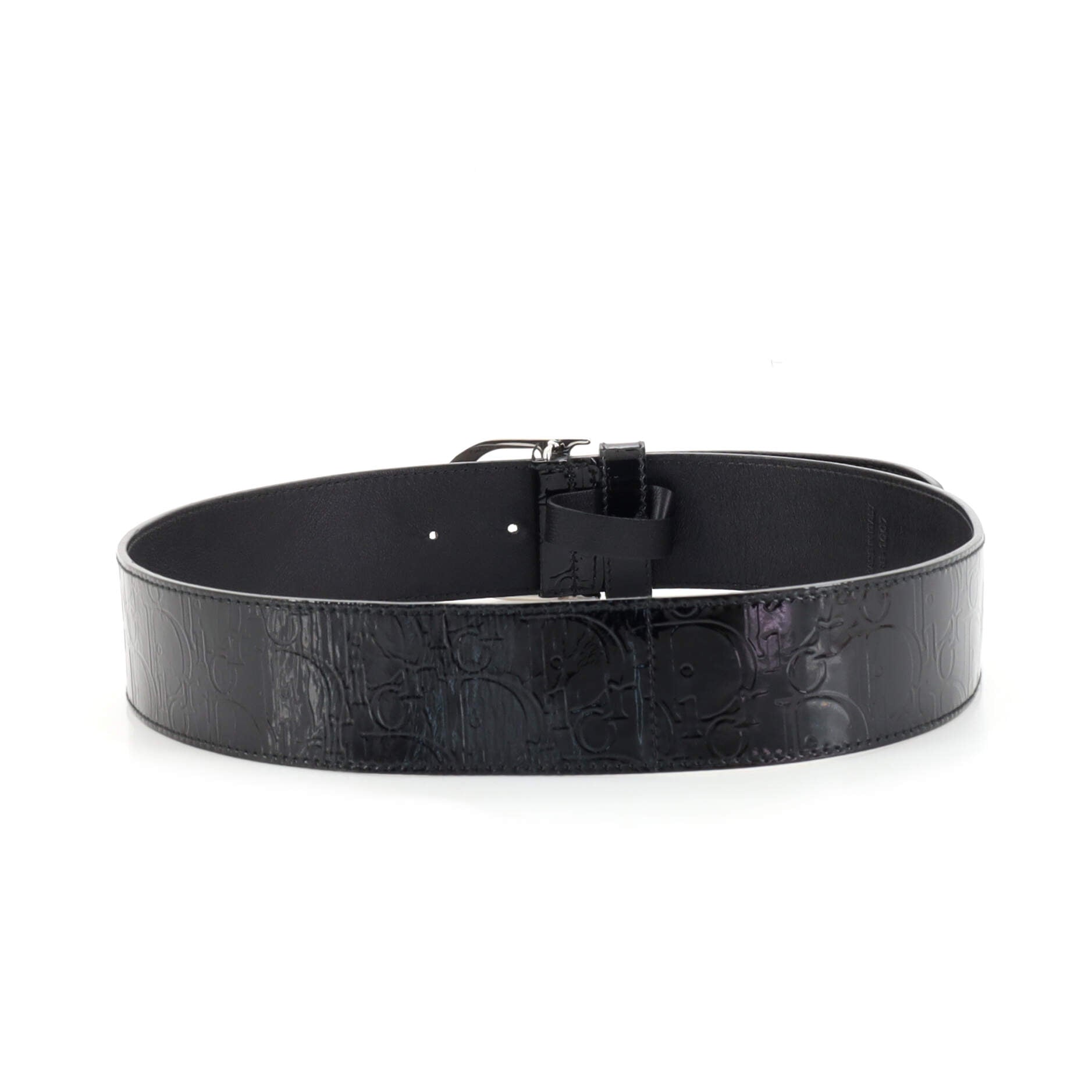 Vintage CD Buckle Belt Ultimate Embossed Patent Wide 80