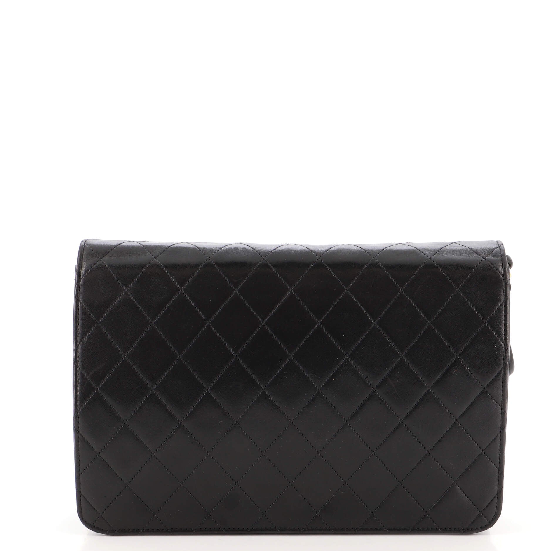 Vintage Clutch with Chain Quilted Leather Medium