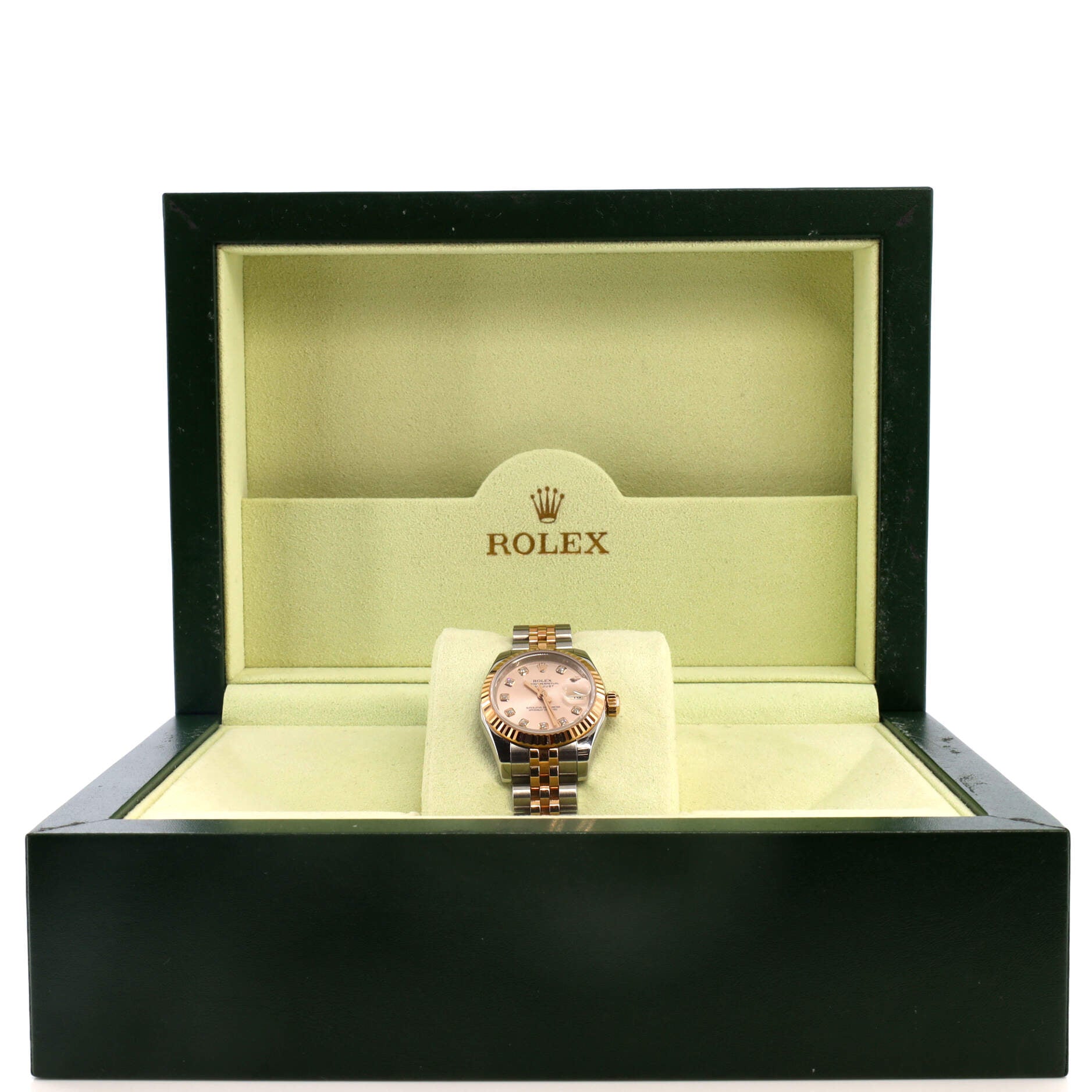 Oyster Perpetual Datejust Automatic Watch Stainless Steel and Rose Gold with Diamond Markers 26