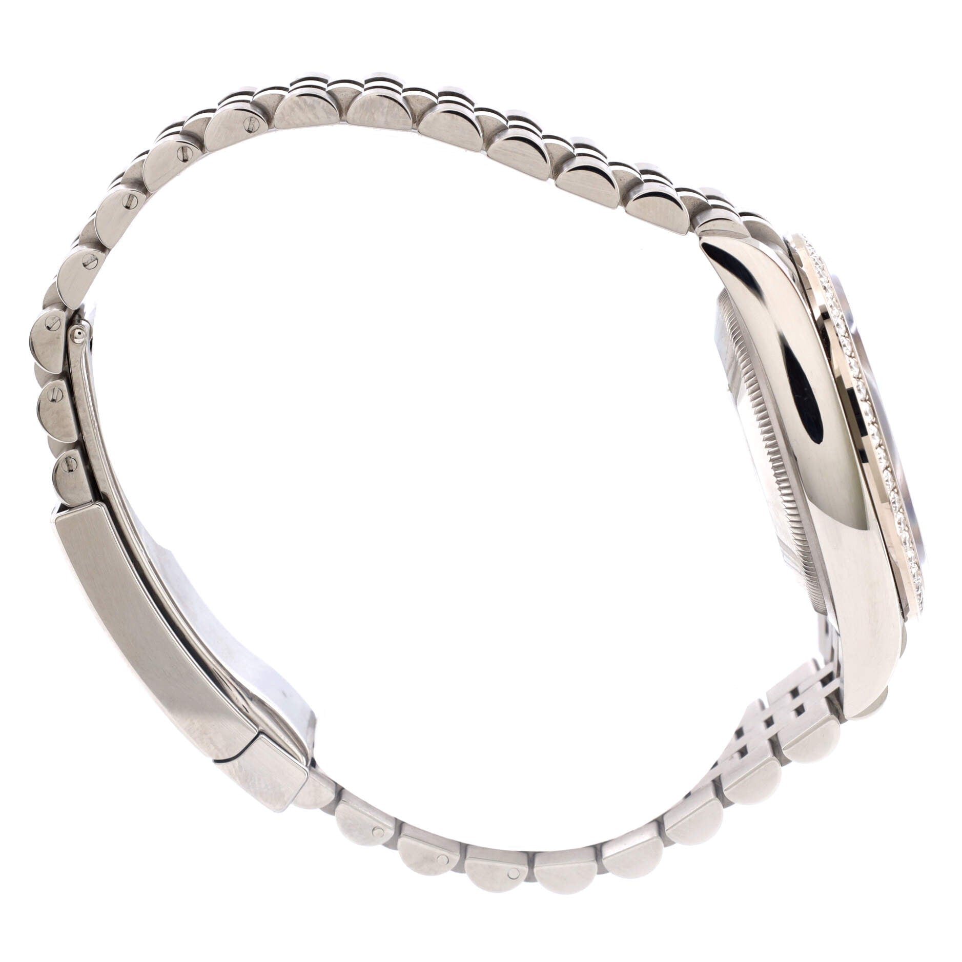 Oyster Perpetual Datejust Palm Motif Automatic Watch Stainless Steel and White Gold with Diamond Bezel 36