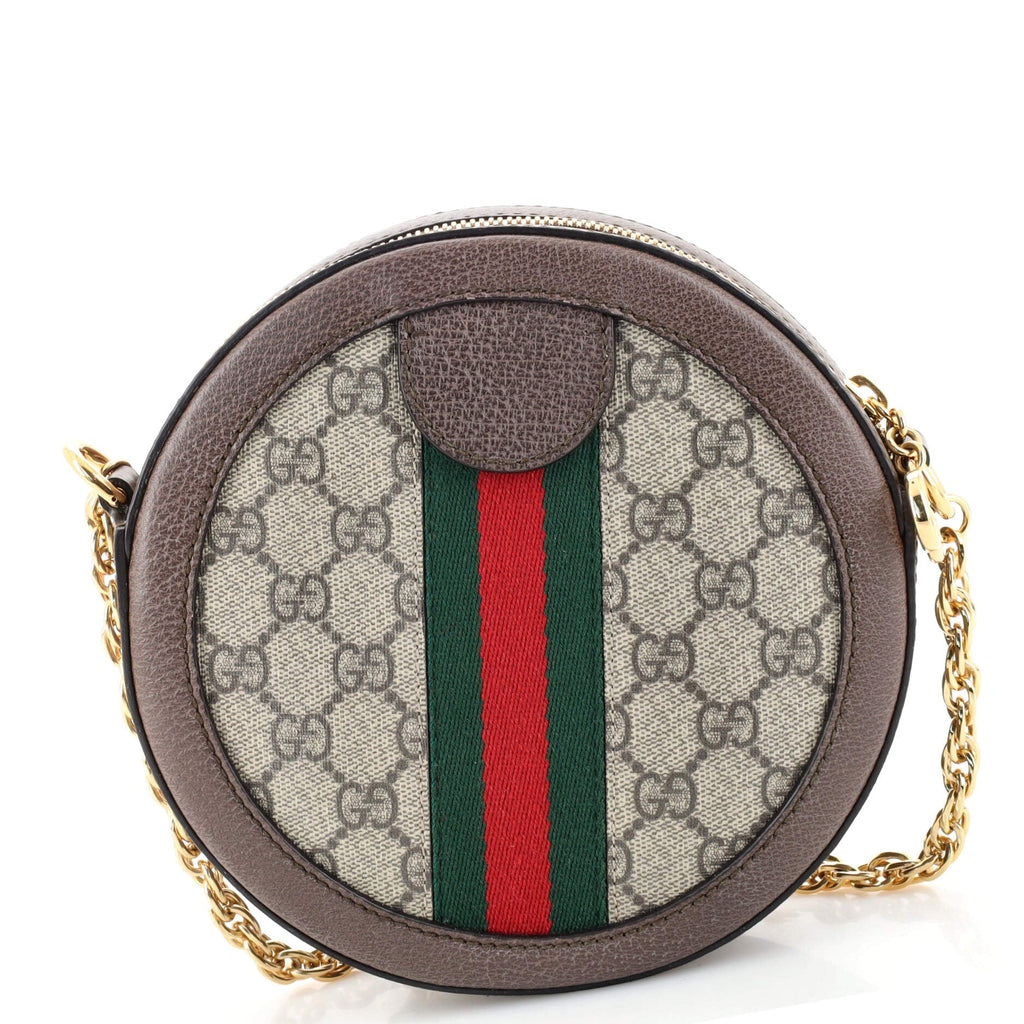 Ophidia Round Shoulder Bag GG Coated Canvas Mini