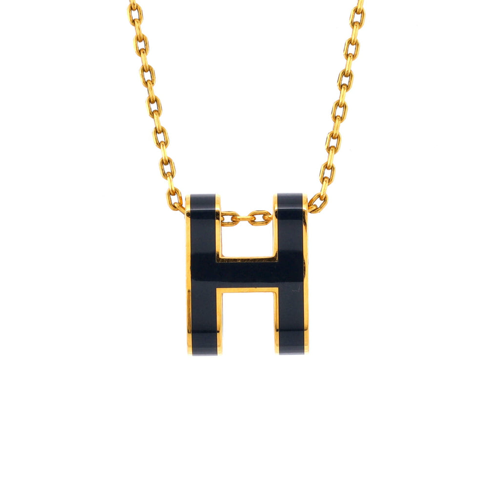 Pop H Pendant Chain Necklace Metal and Enamel